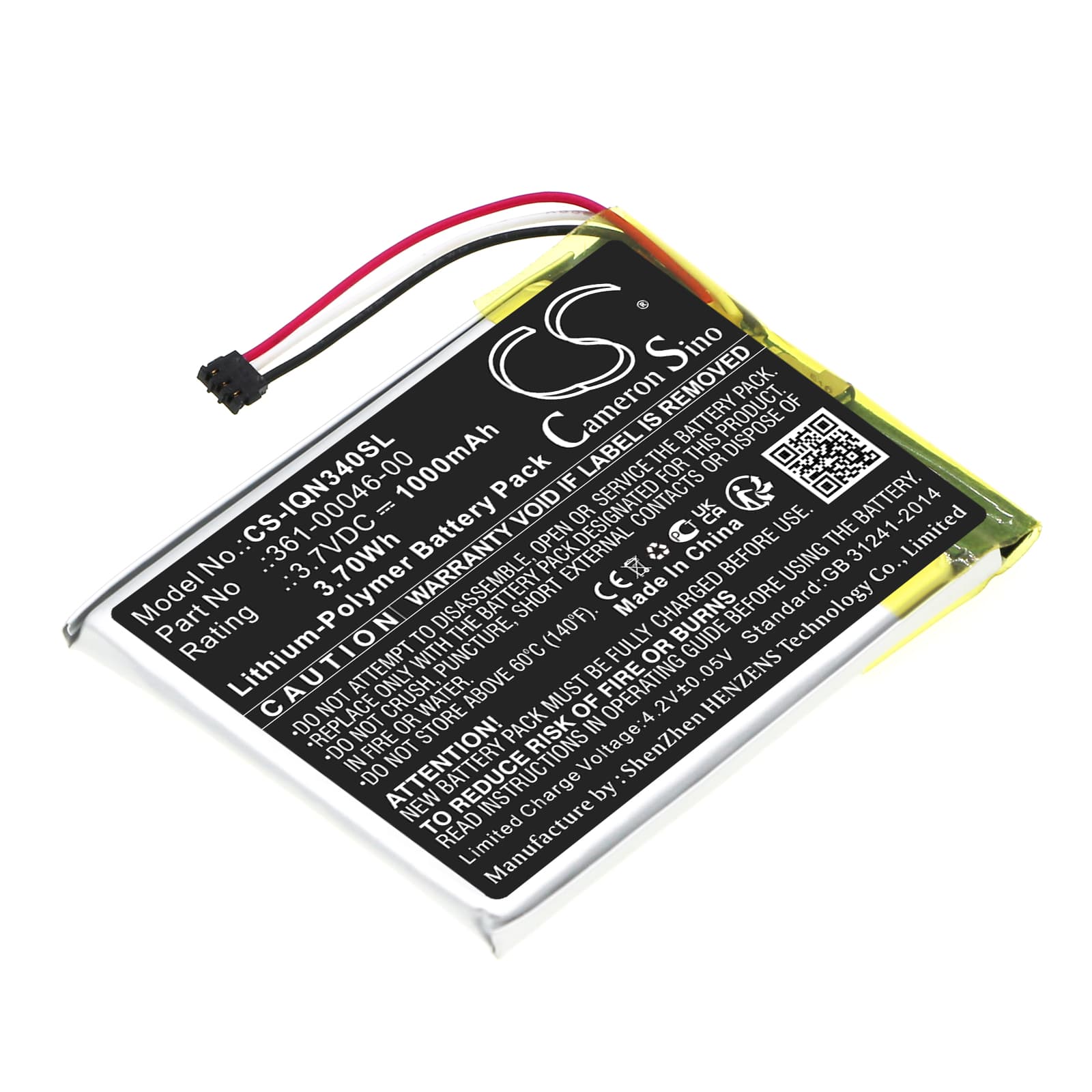 Replacement Battery for Garmin Dash Cam 20 - CS-IQN340SL-1.jpg