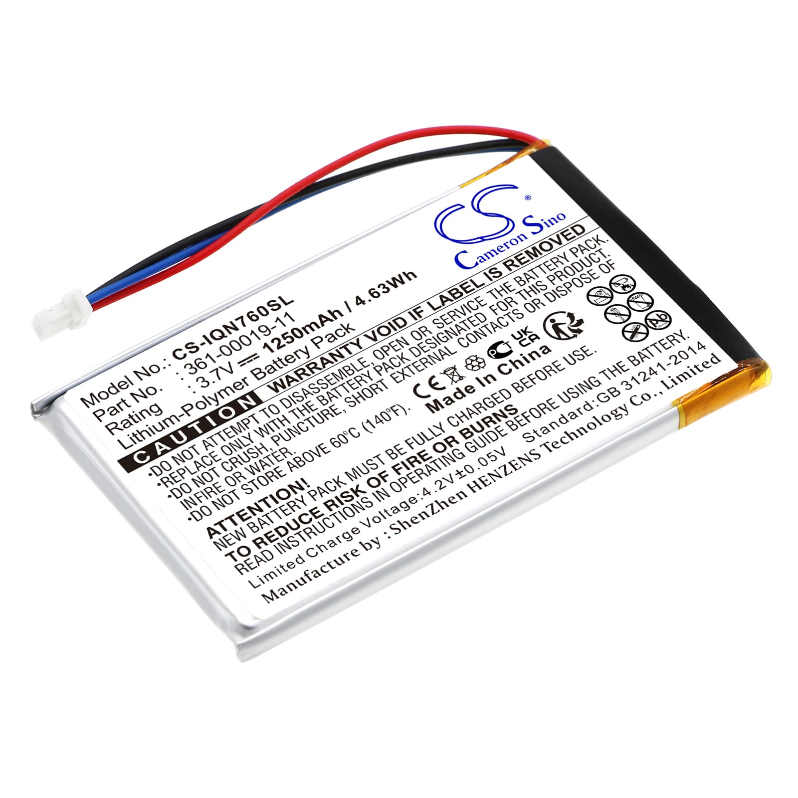 Replacement Battery for Garmin Nuvi 760 - CS-IQN760SL-1.jpg
