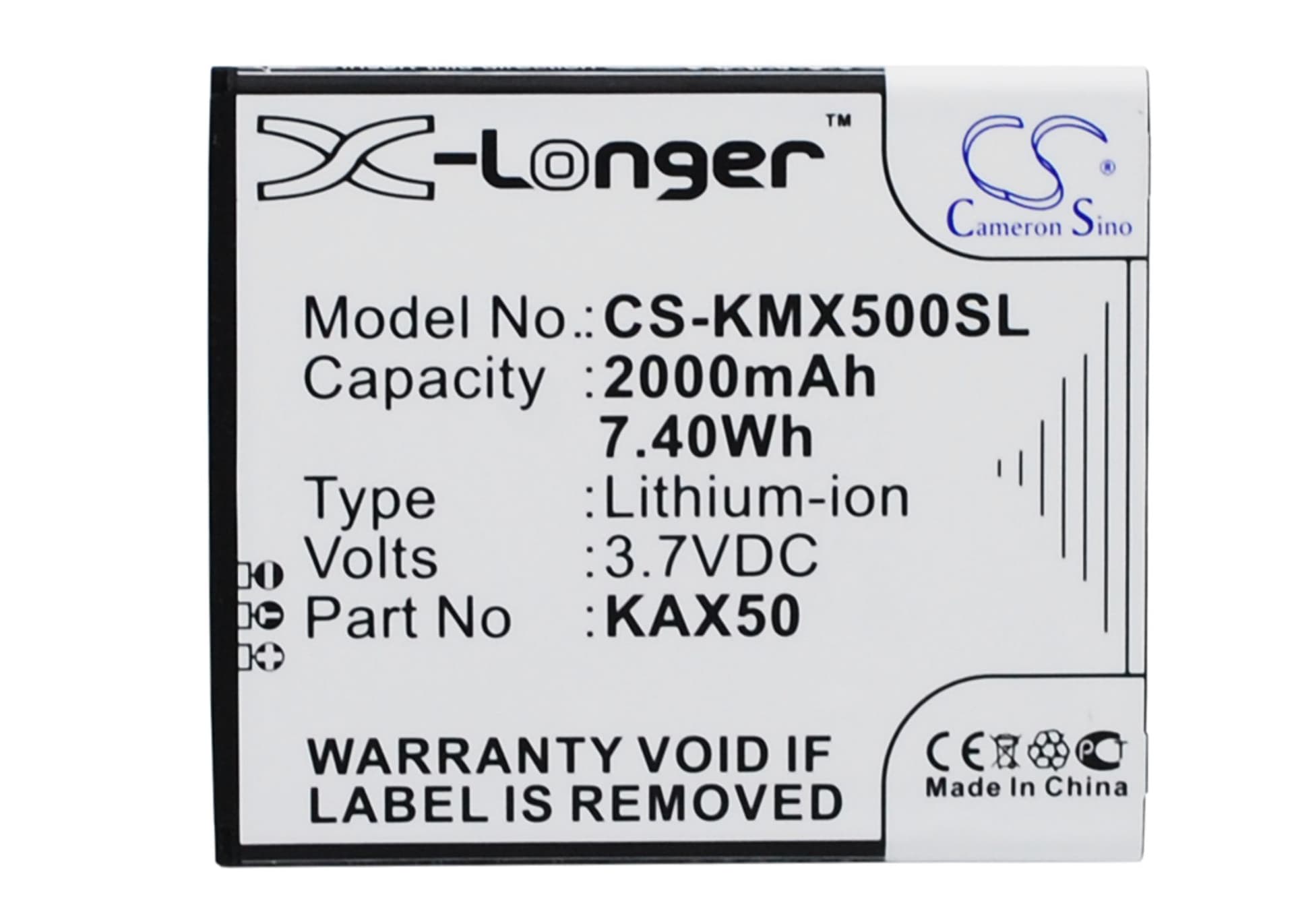 Replacement Battery for KAZAM Trooper X5.0 - CS-KMX500SL-1.jpg