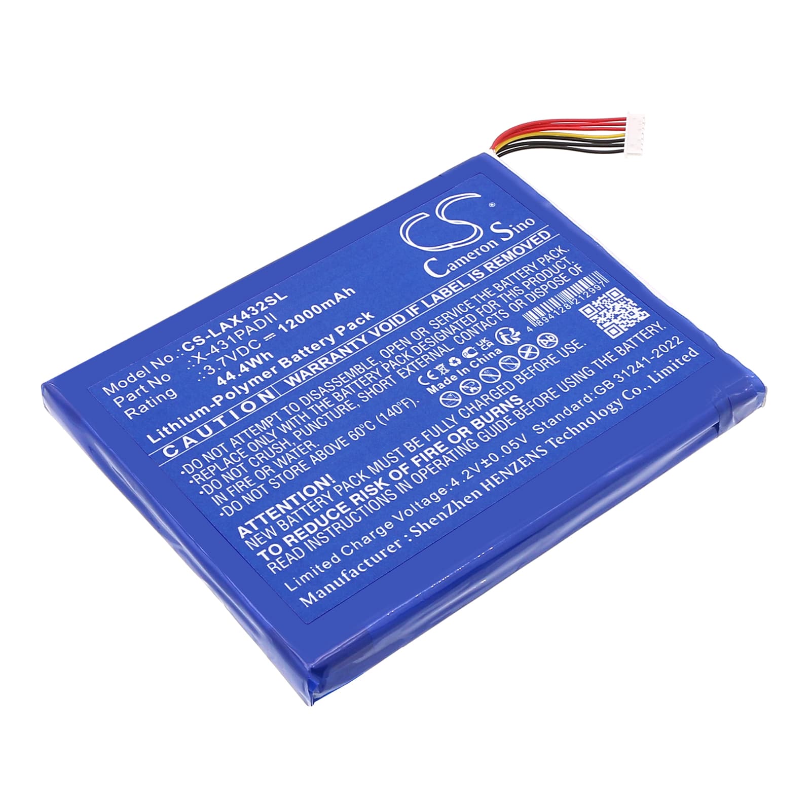 Replacement Battery for Launch Diagnostic Scanner X431 Pad 2 - CS-LAX432SL-1.jpg