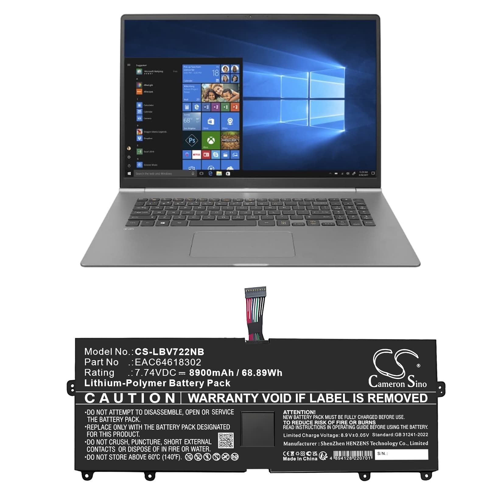 Replacement Battery for LG 15Z90N - CS-LBV722NB-1.jpg