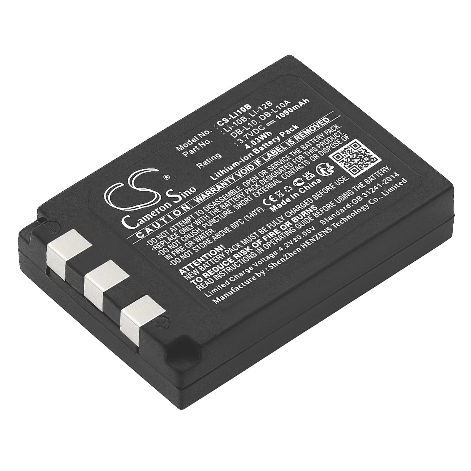 Replacement Battery for Olympus Stylus 1000 - CS-LI10B-1.jpg