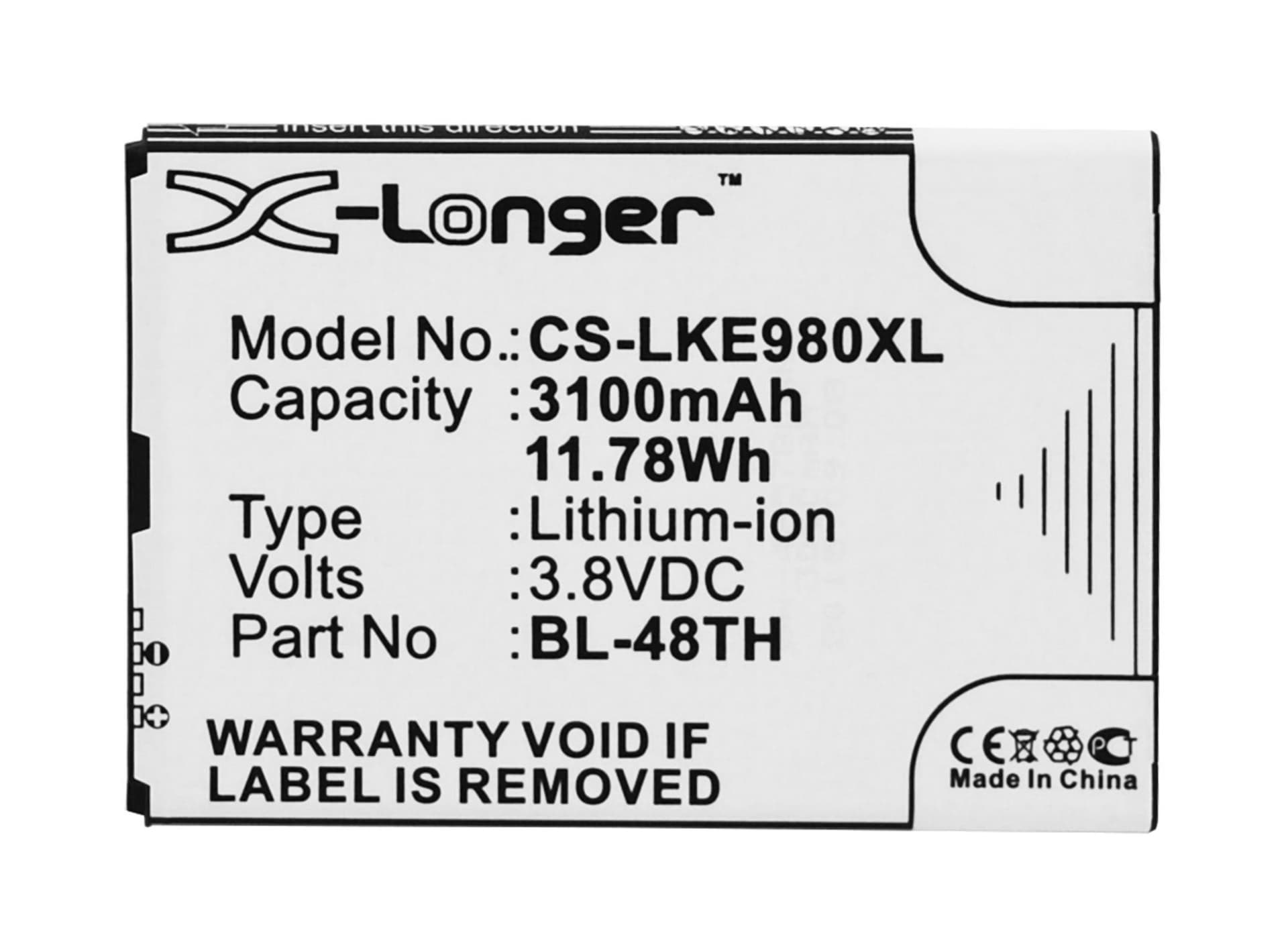 Replacement Battery for LG E940 - CS-LKE980XL-1.jpg