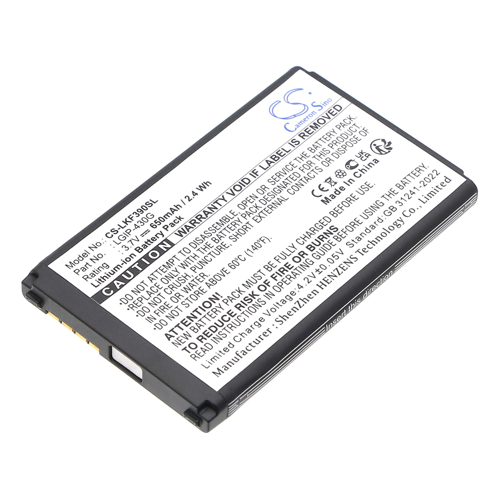 Replacement Battery for LG KF390 - CS-LKF390SL-1.jpg