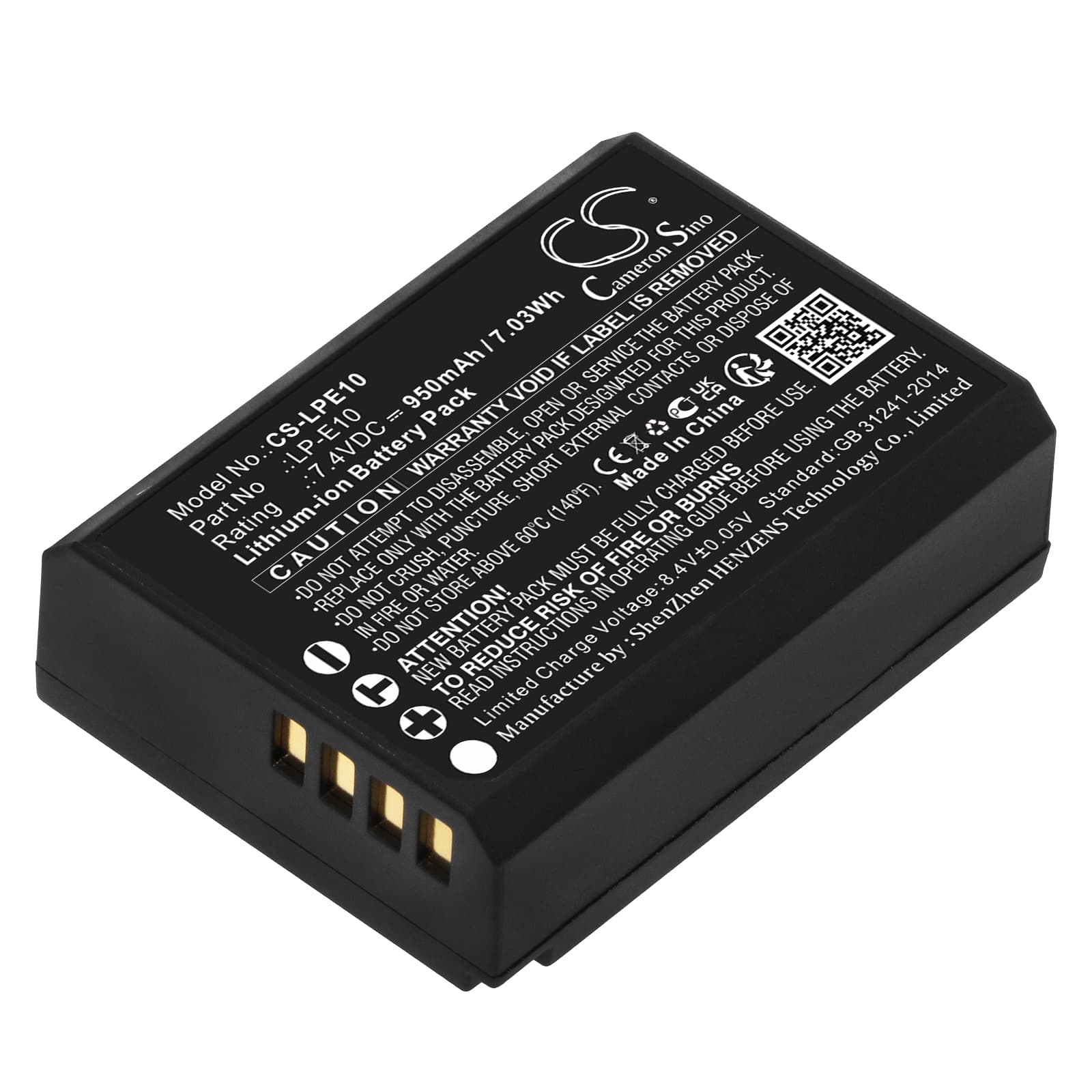 Replacement Battery for Canon EOS 1100D - CS-LPE10-1.jpg