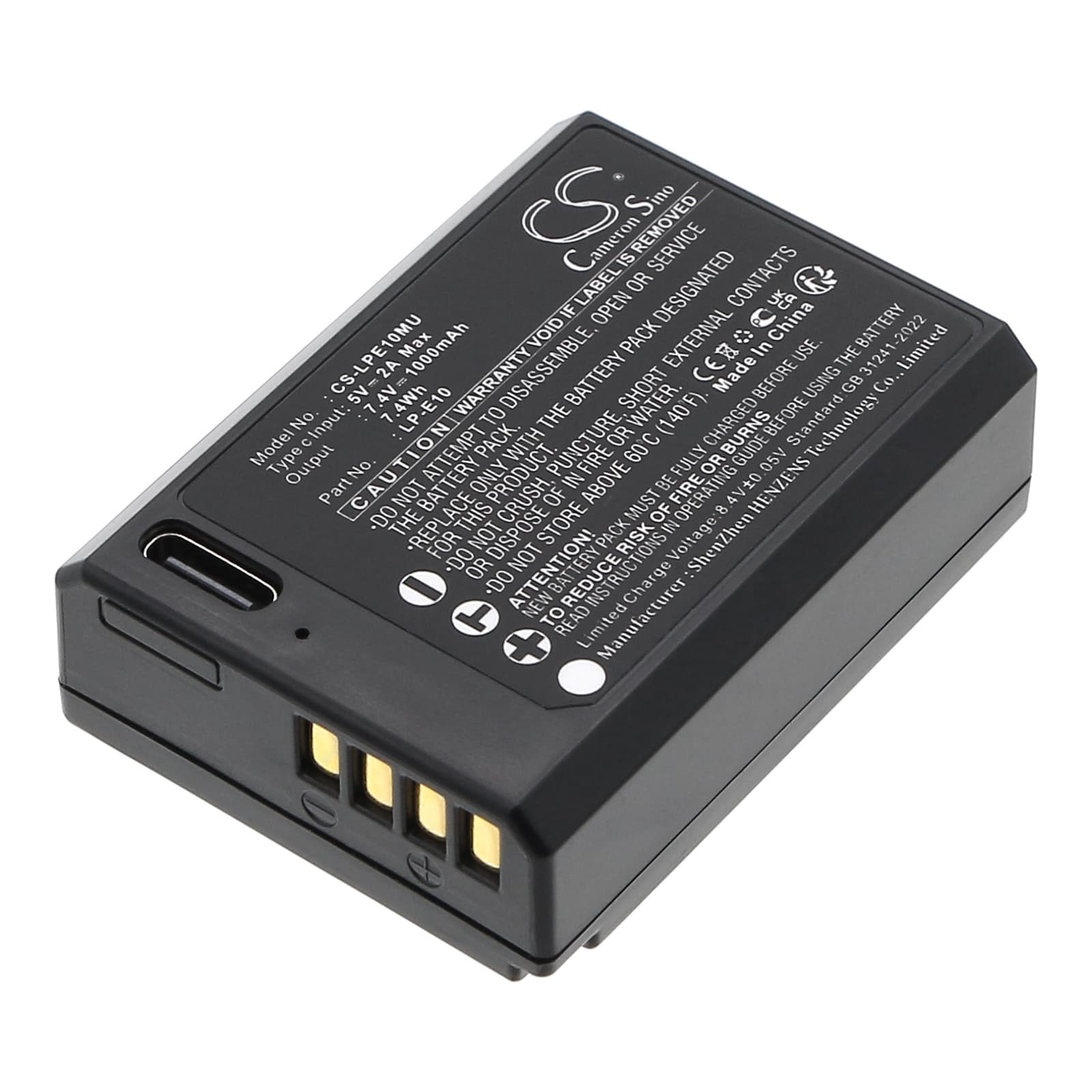 Replacement Battery for Canon EOS 1100D - CS-LPE10MU-1.jpg