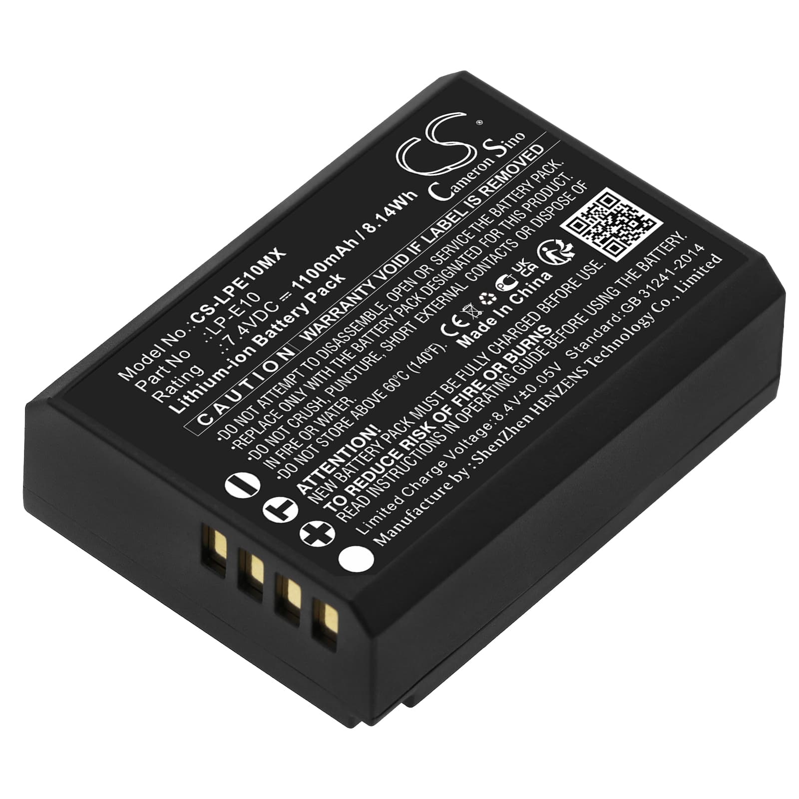 Replacement Battery for Canon EOS 1100D - CS-LPE10MX-1.jpg
