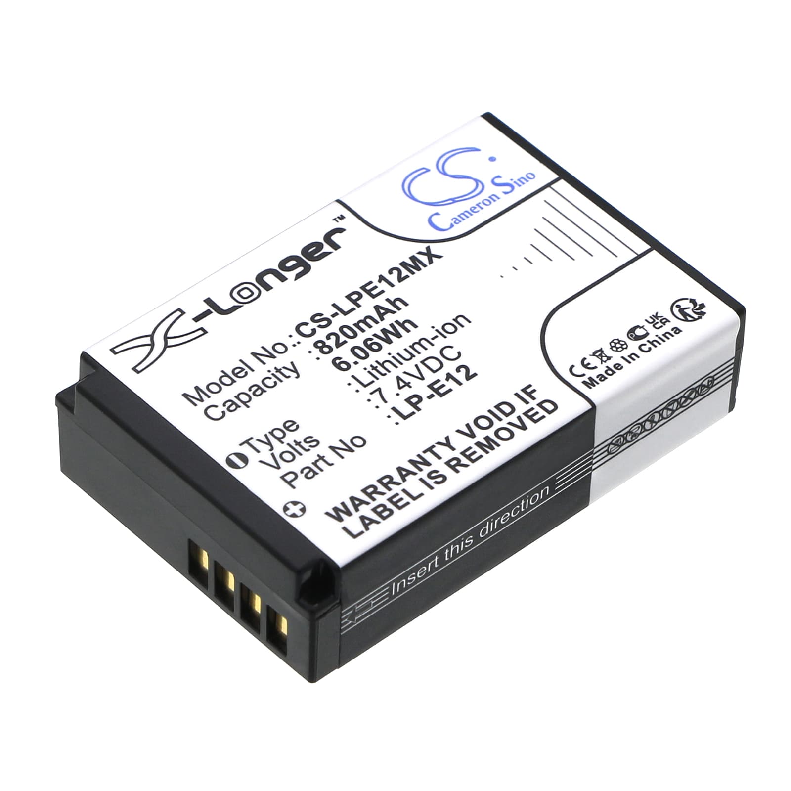 Replacement Battery for Canon EOS 100D - CS-LPE12MX-1.jpg