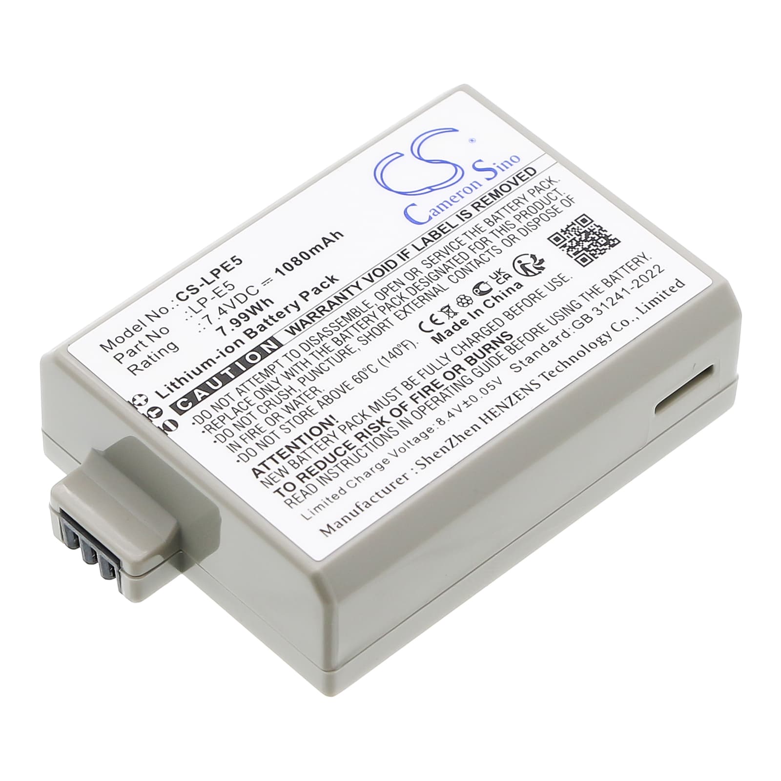 Replacement Battery for Canon EOS 450D - CS-LPE5-1.jpg