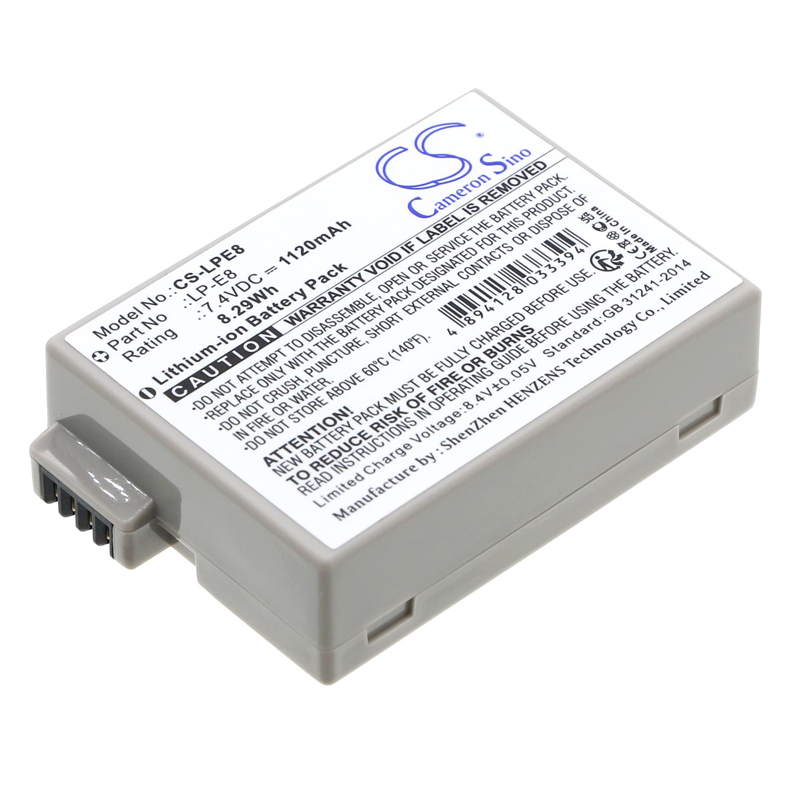 Replacement Battery for Canon EOS 550D - CS-LPE8-1.jpg
