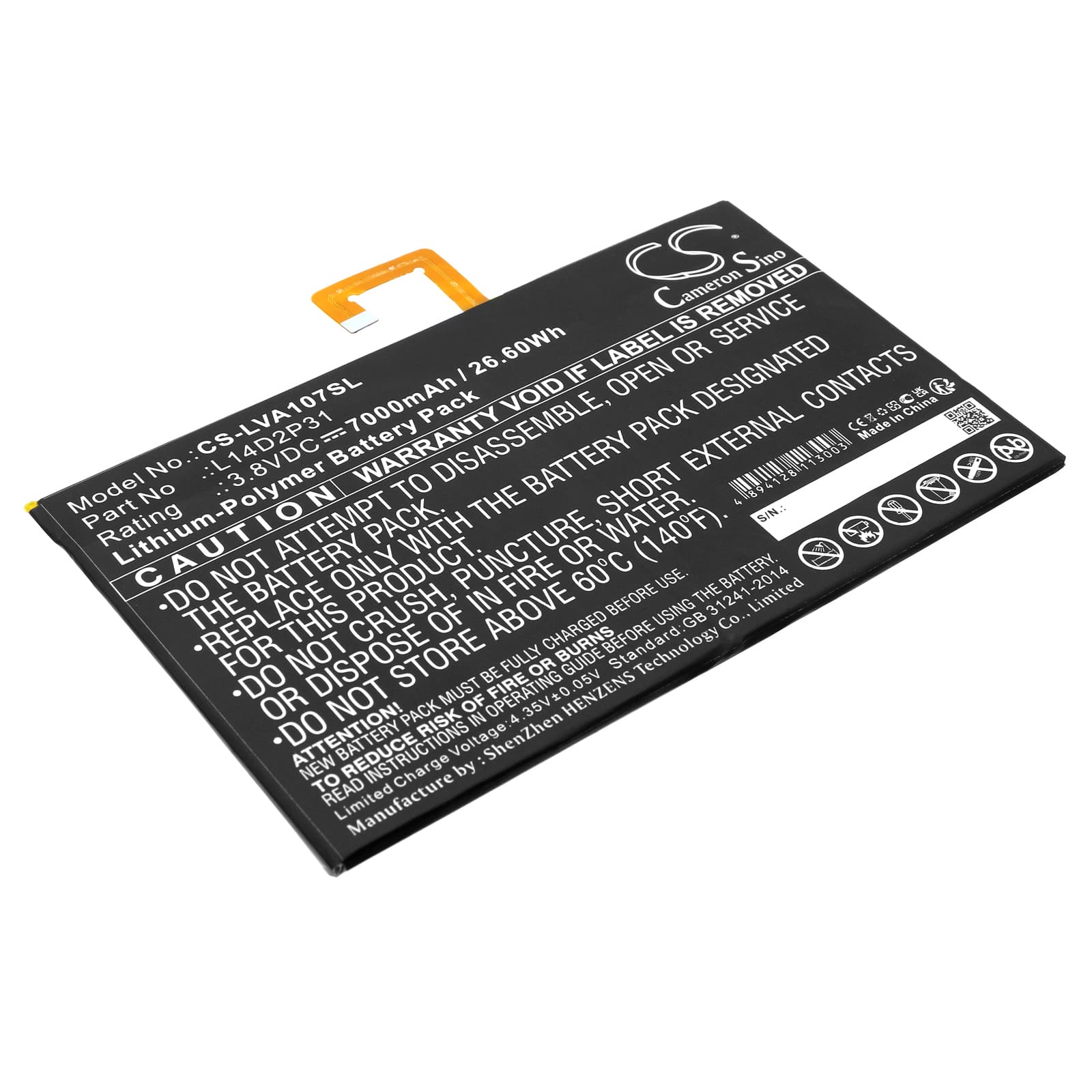 Replacement Battery for Lenovo Tab 2 A10-70 - CS-LVA107SL-1.jpg