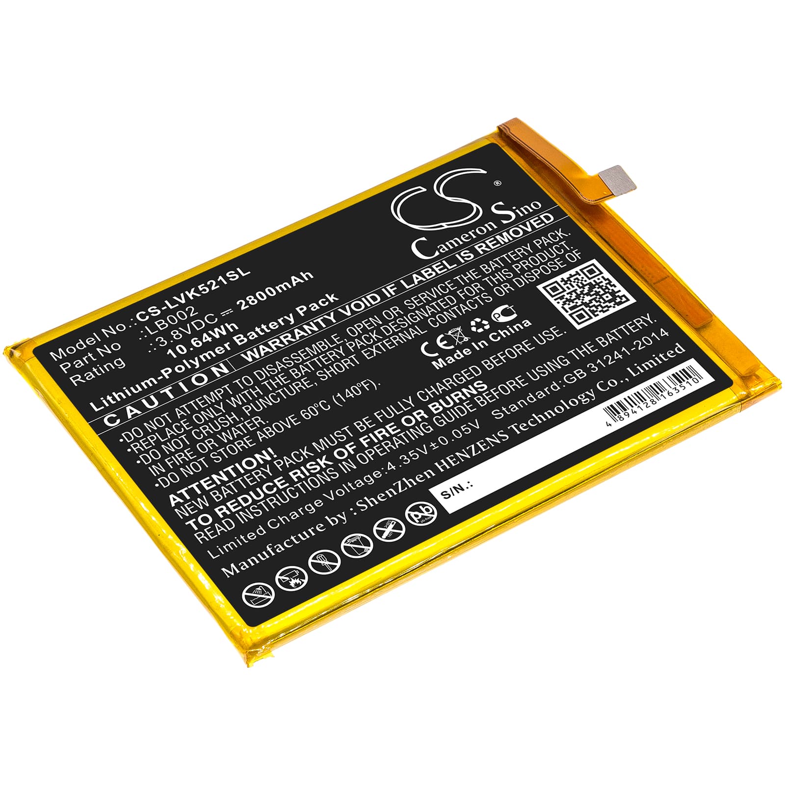 Replacement Battery for Lenovo S5 - CS-LVK521SL-1.jpg
