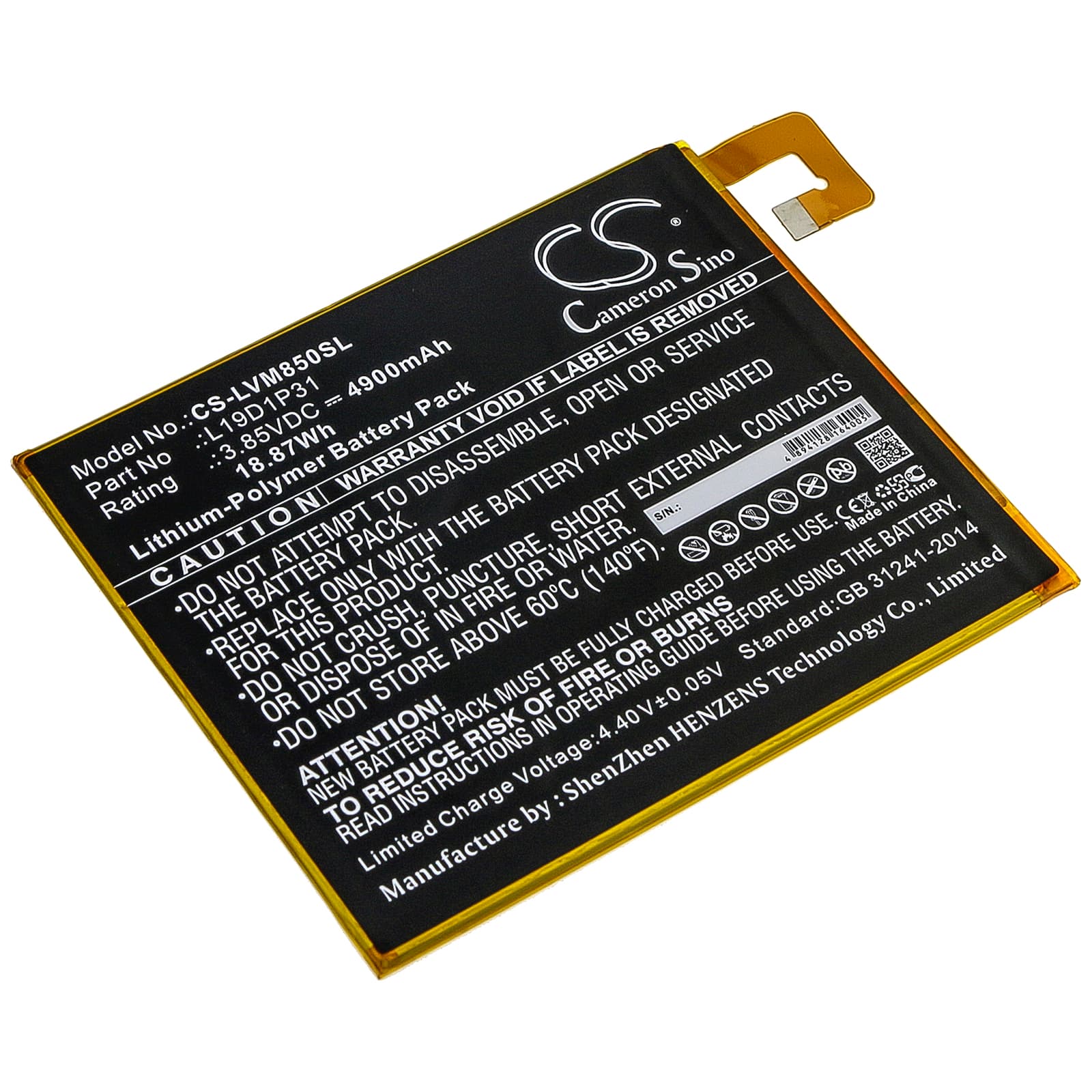 Replacement Battery for Lenovo Tab M8 - CS-LVM850SL-1.jpg