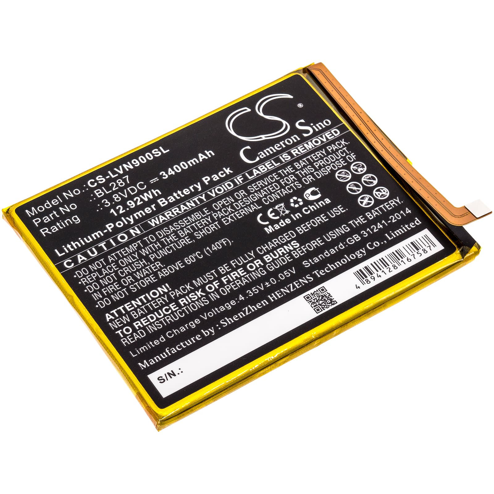 Replacement Battery for Lenovo K9 Note - CS-LVN900SL-1.jpg