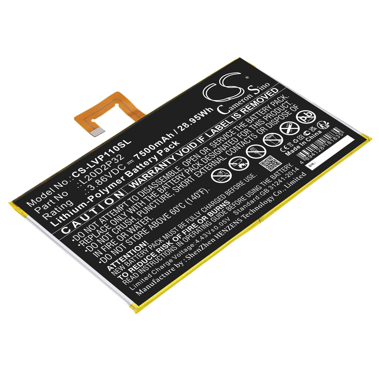 Replacement Battery for Lenovo Tab M10 Plus 3rd Gen - CS-LVP110SL-1.jpg