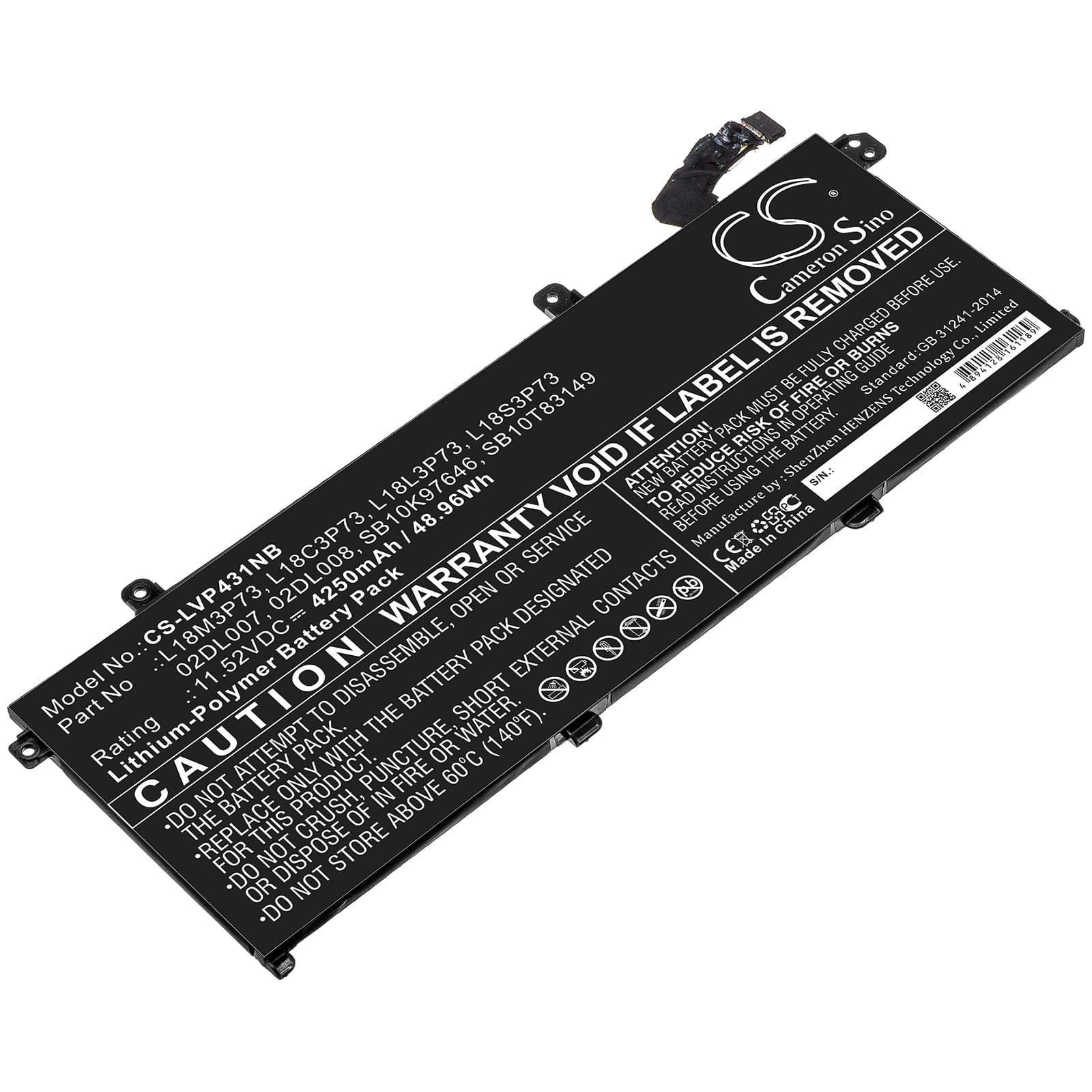 Replacement Battery for Lenovo ThinkPad T490 - CS-LVP431NB-1.jpg