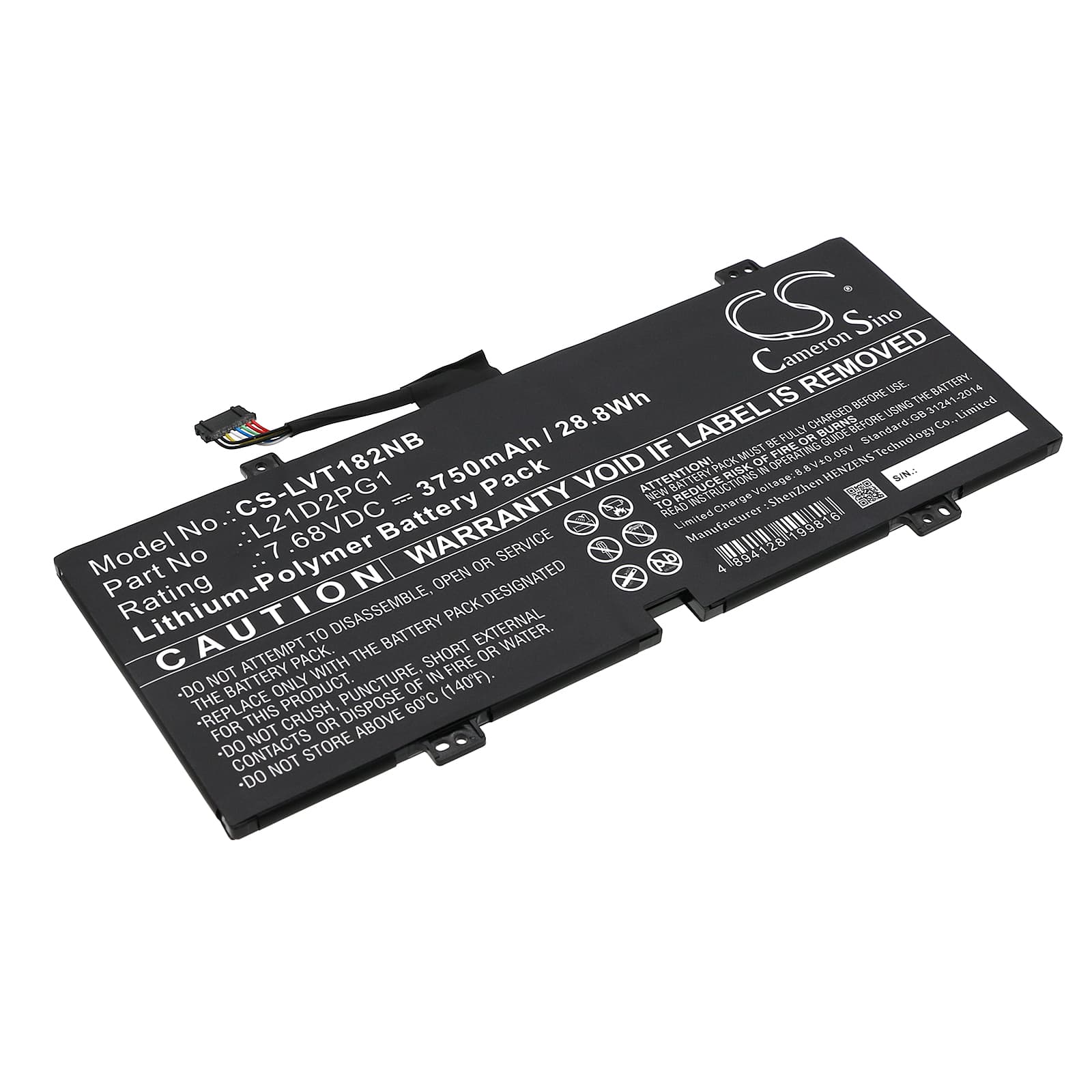 Replacement Battery for Lenovo 10W-82ST Tablet - CS-LVT182NB-1.jpg