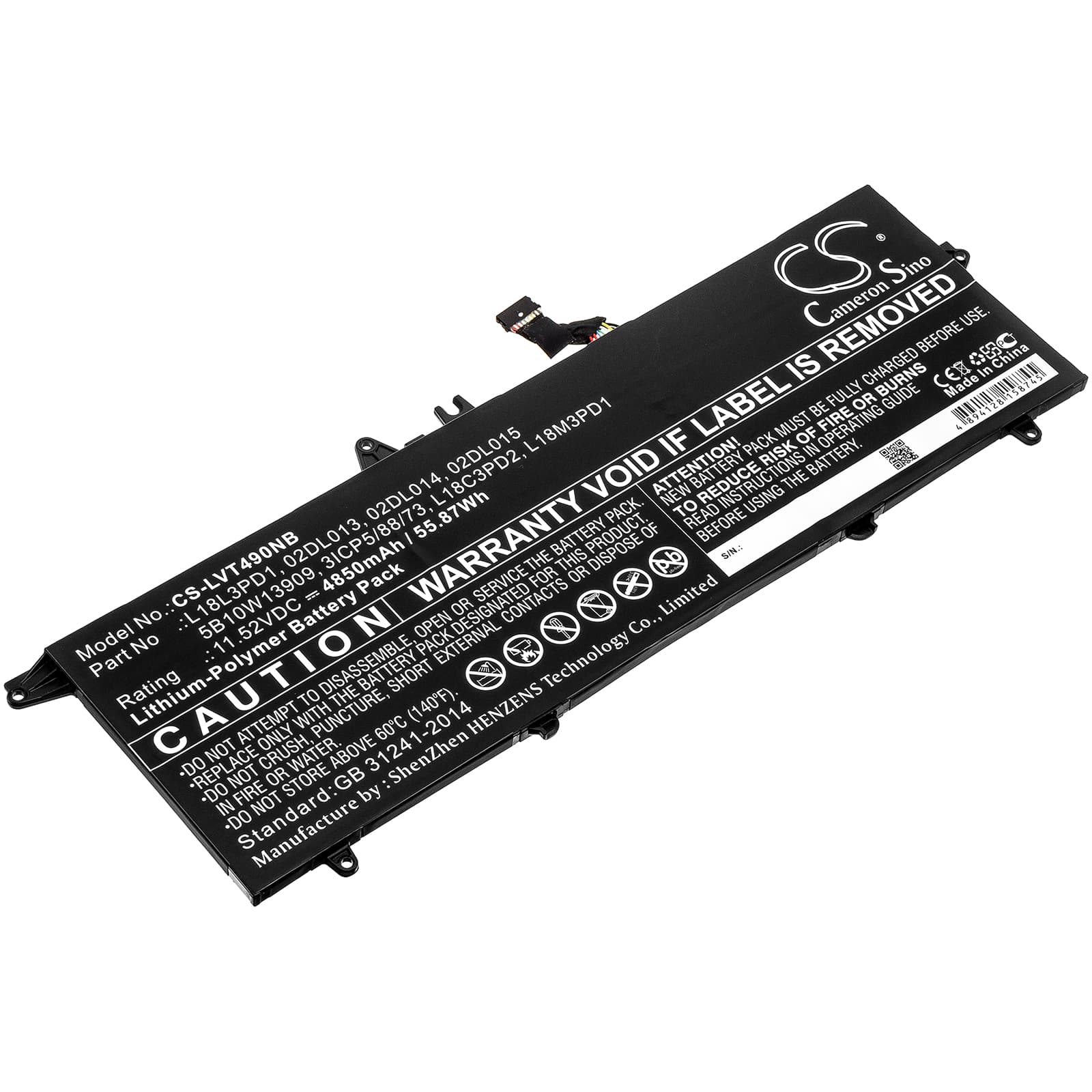 Replacement Battery for Lenovo ThinkPad T490s(20NX0015CD) - CS-LVT490NB-1.jpg