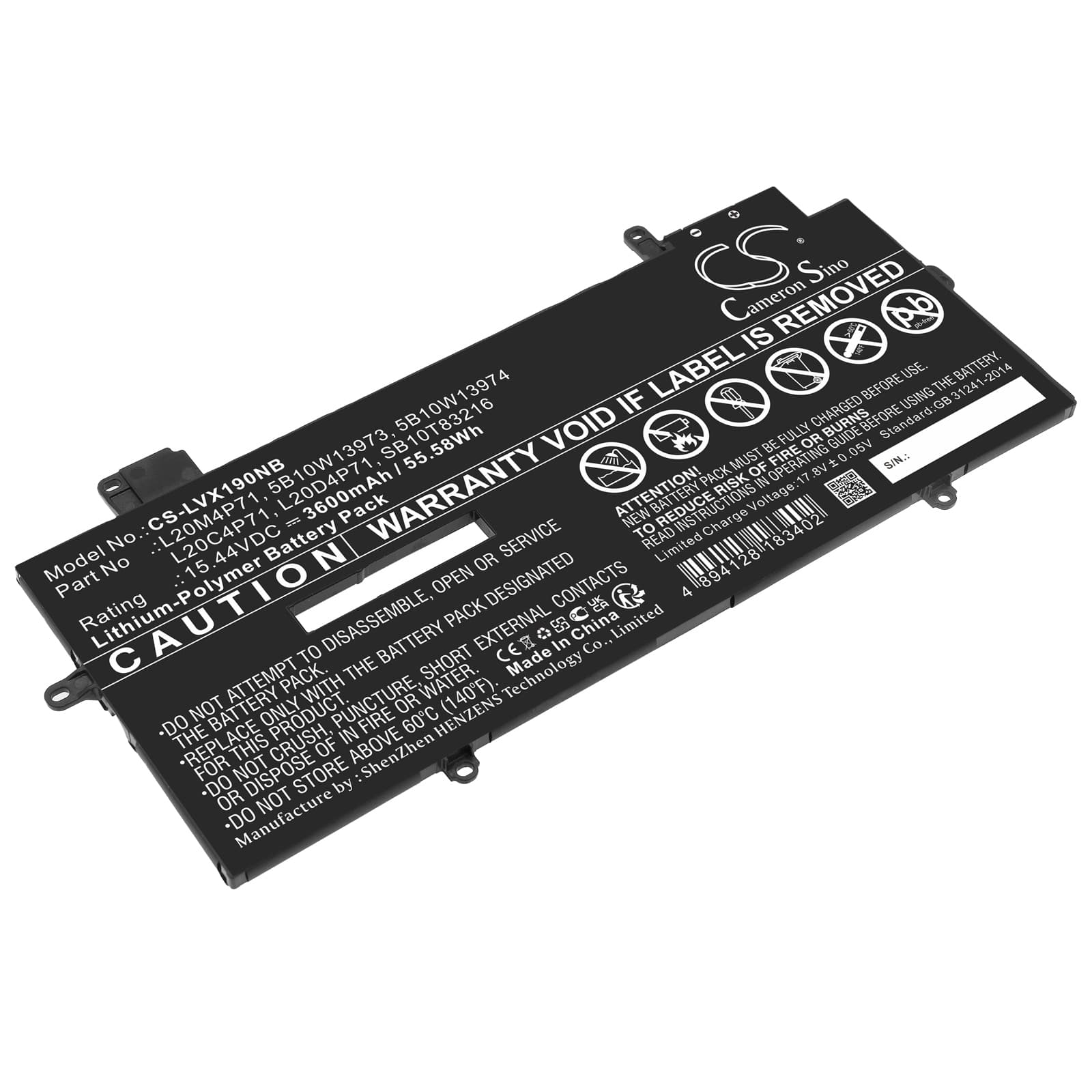 Replacement Battery for Lenovo ThinkPad X1 Carbon Gen 9-20XW005JGM - CS-LVX190NB-1.jpg