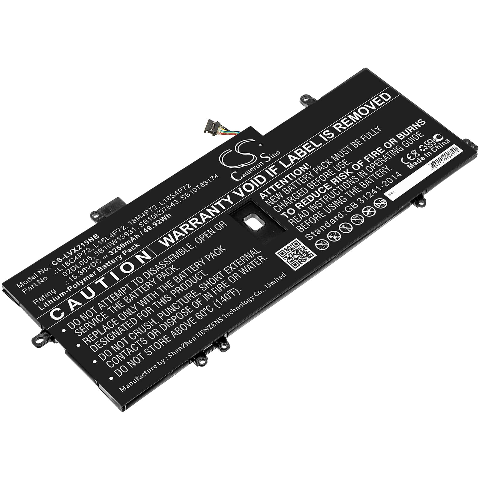 Replacement Battery for Lenovo ThinkPad X1 Carbon 2019 - CS-LVX219NB-1.jpg