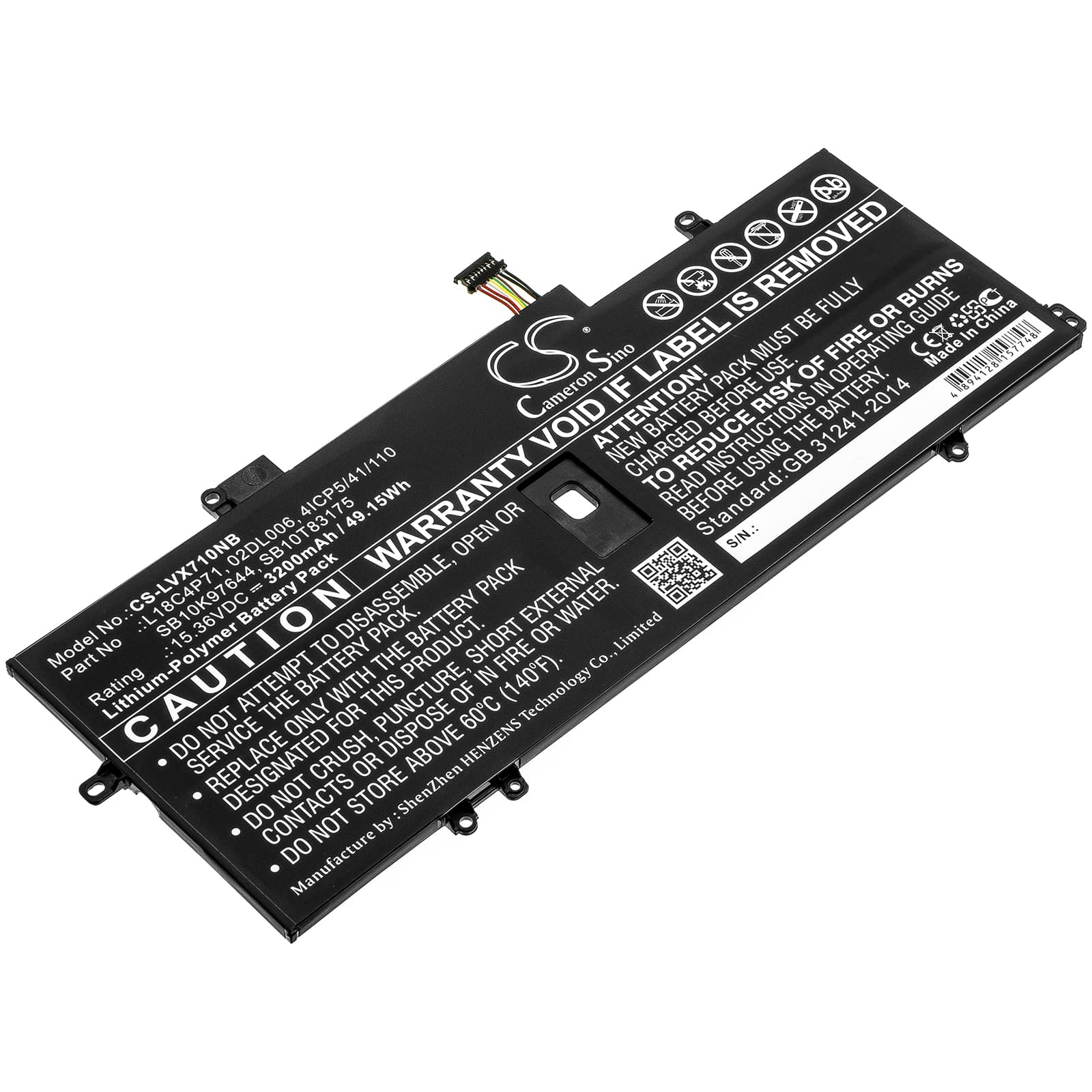 Replacement Battery for Lenovo ThinkPad X1 Carbon 2019 - CS-LVX710NB-1.jpg
