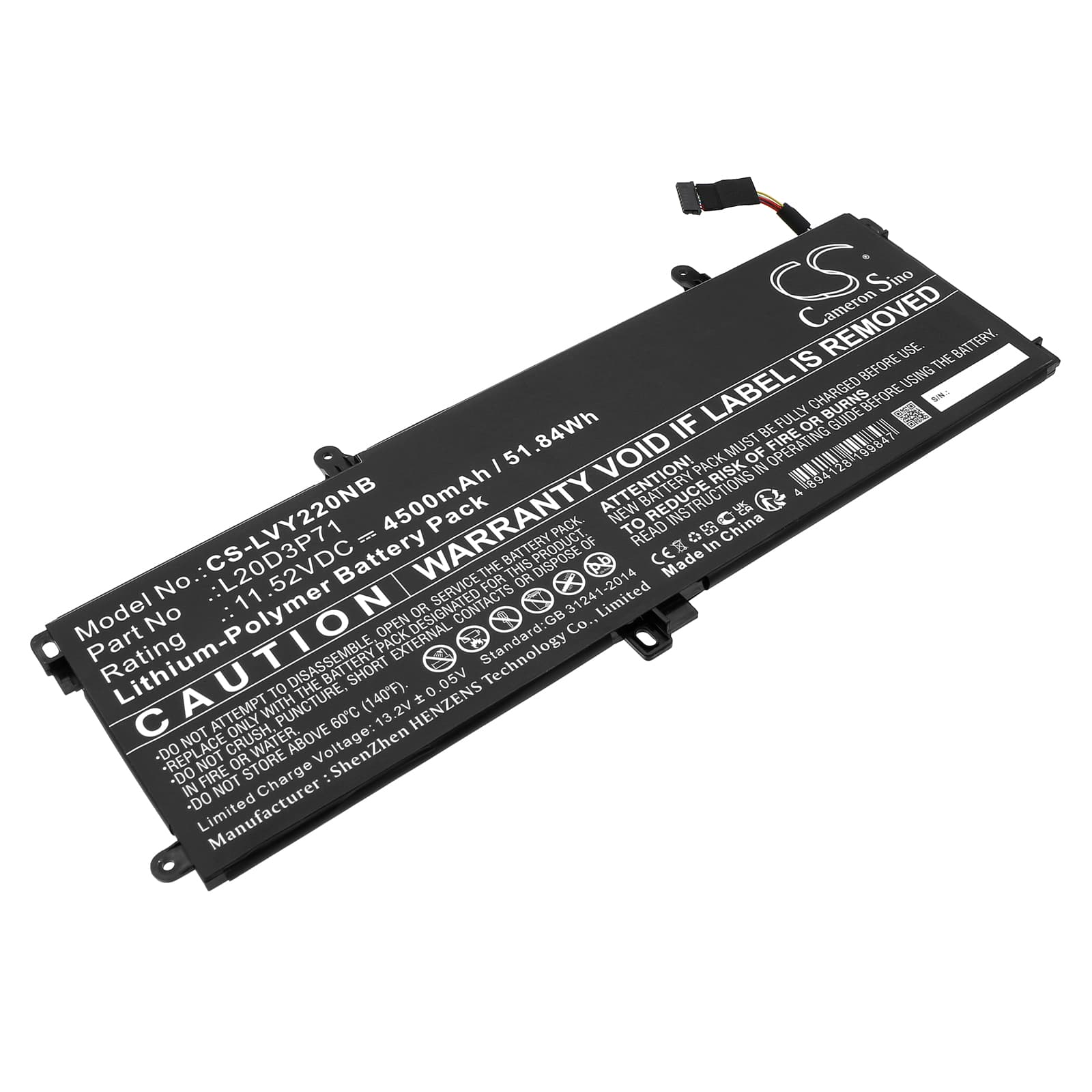 Replacement Battery for Lenovo ThinkPad X13 Yoga G2 20W8001JCK - CS-LVY220NB-1.jpg