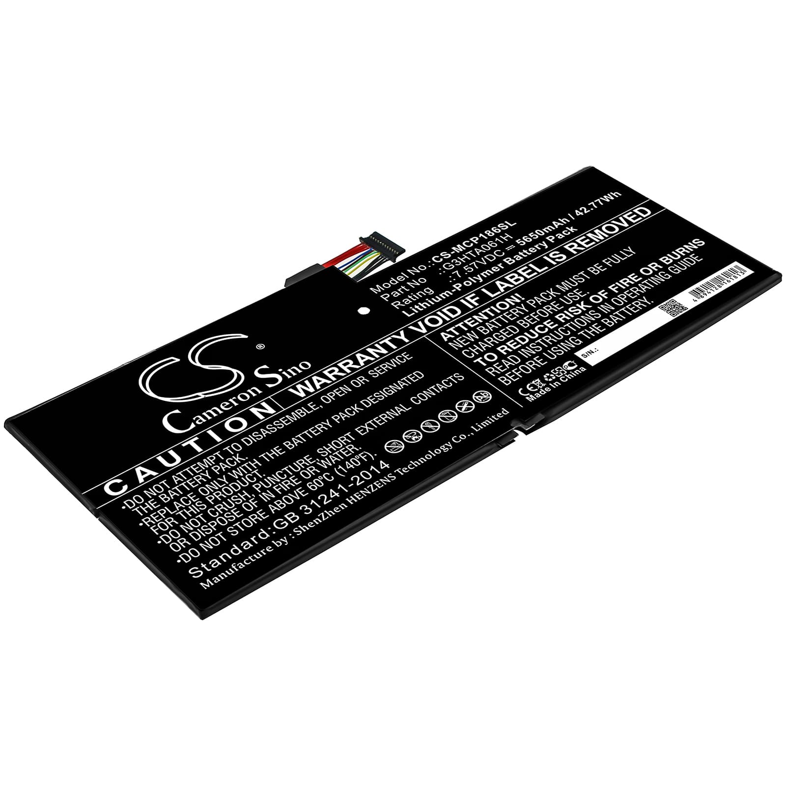 Replacement Battery for Microsoft Surface Pro 7 - CS-MCP186SL-1.jpg