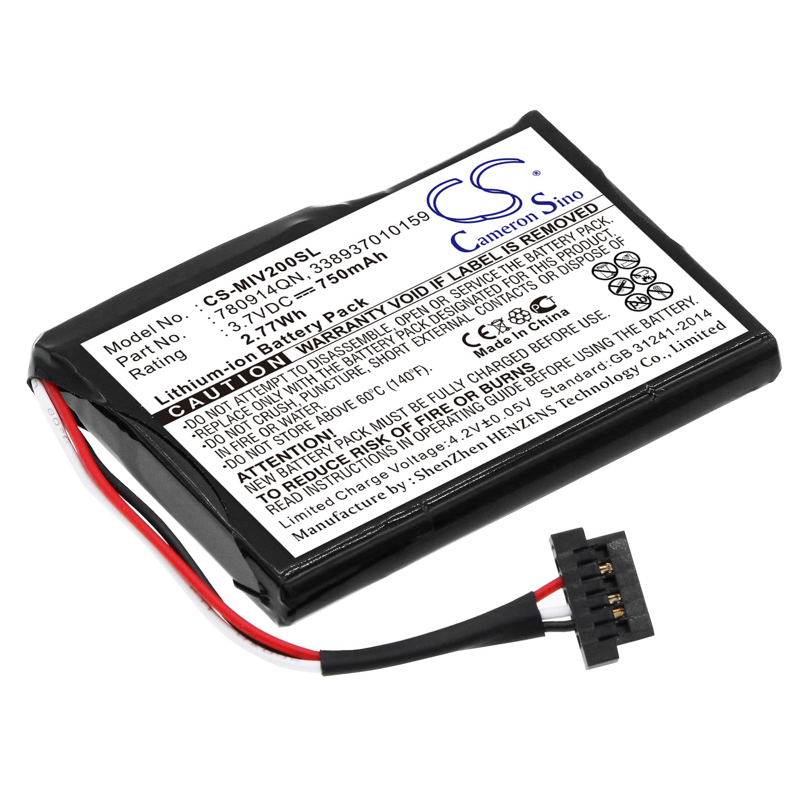 Replacement Battery for Mitac Mio Moov 200 - CS-MIV200SL-1.jpg