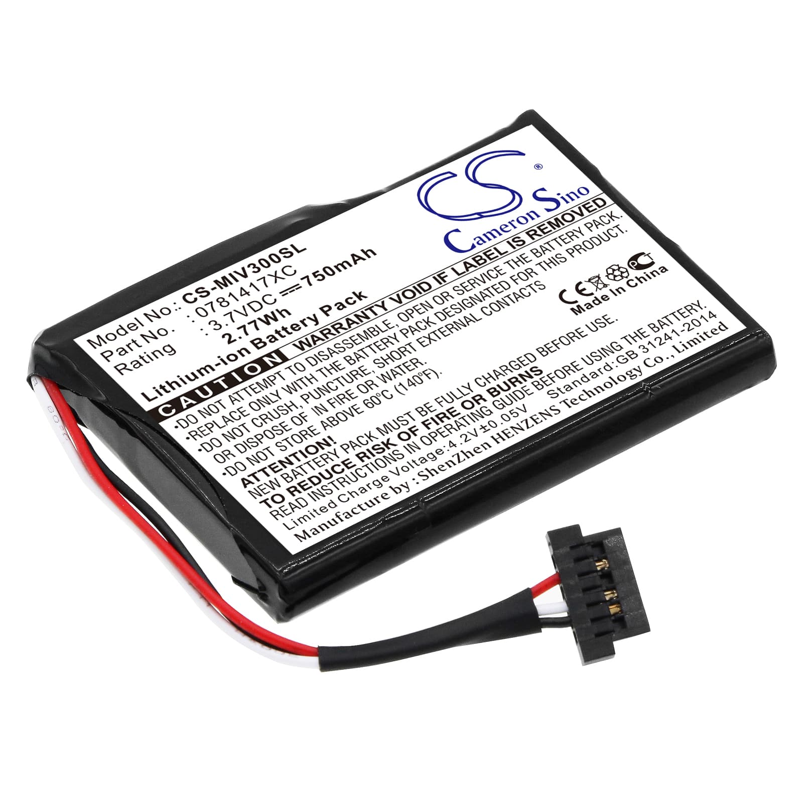 Replacement Battery for Mitac Mio Moov 300 - CS-MIV300SL-1.jpg