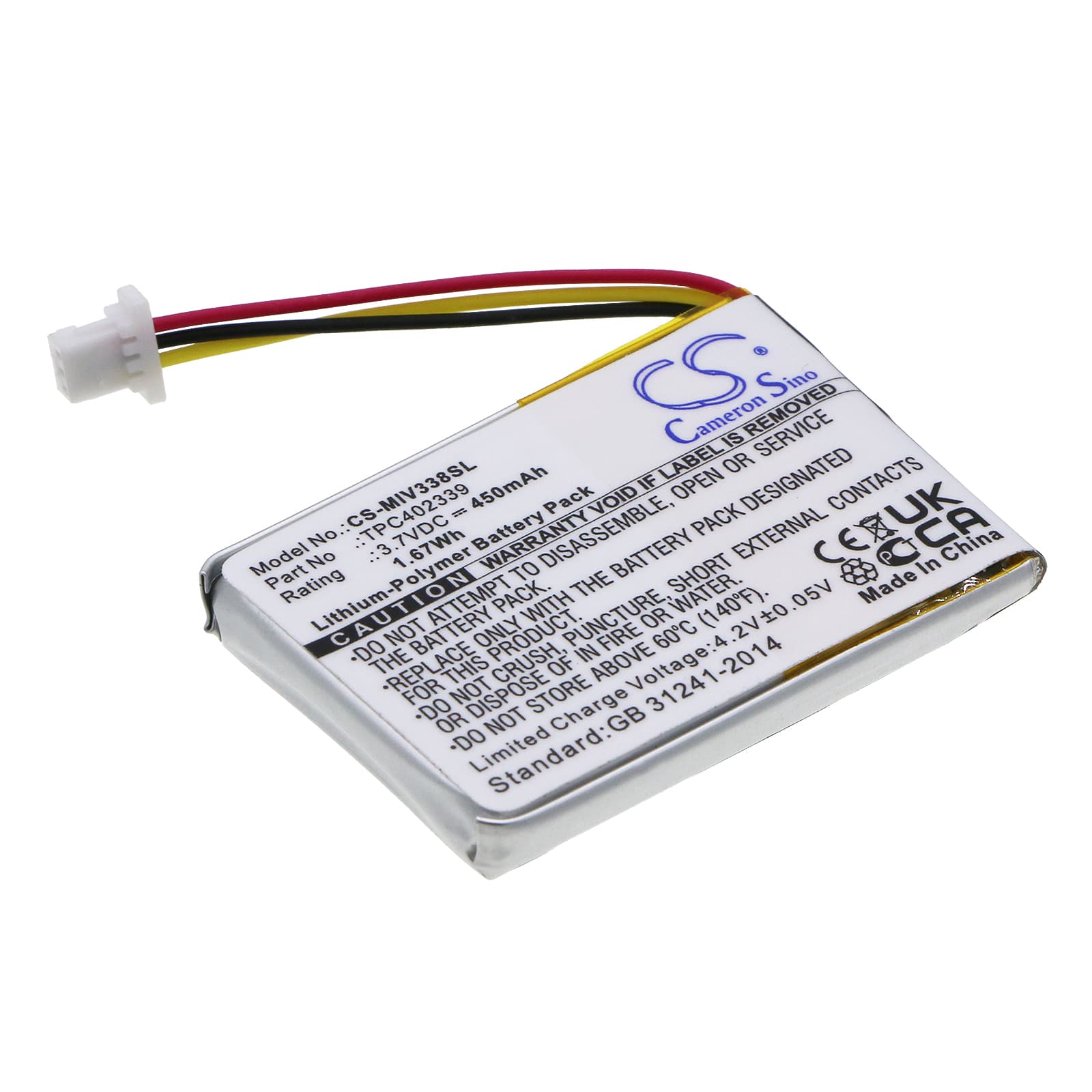 Replacement Battery for Mio Mivue 338 - CS-MIV338SL-1.jpg