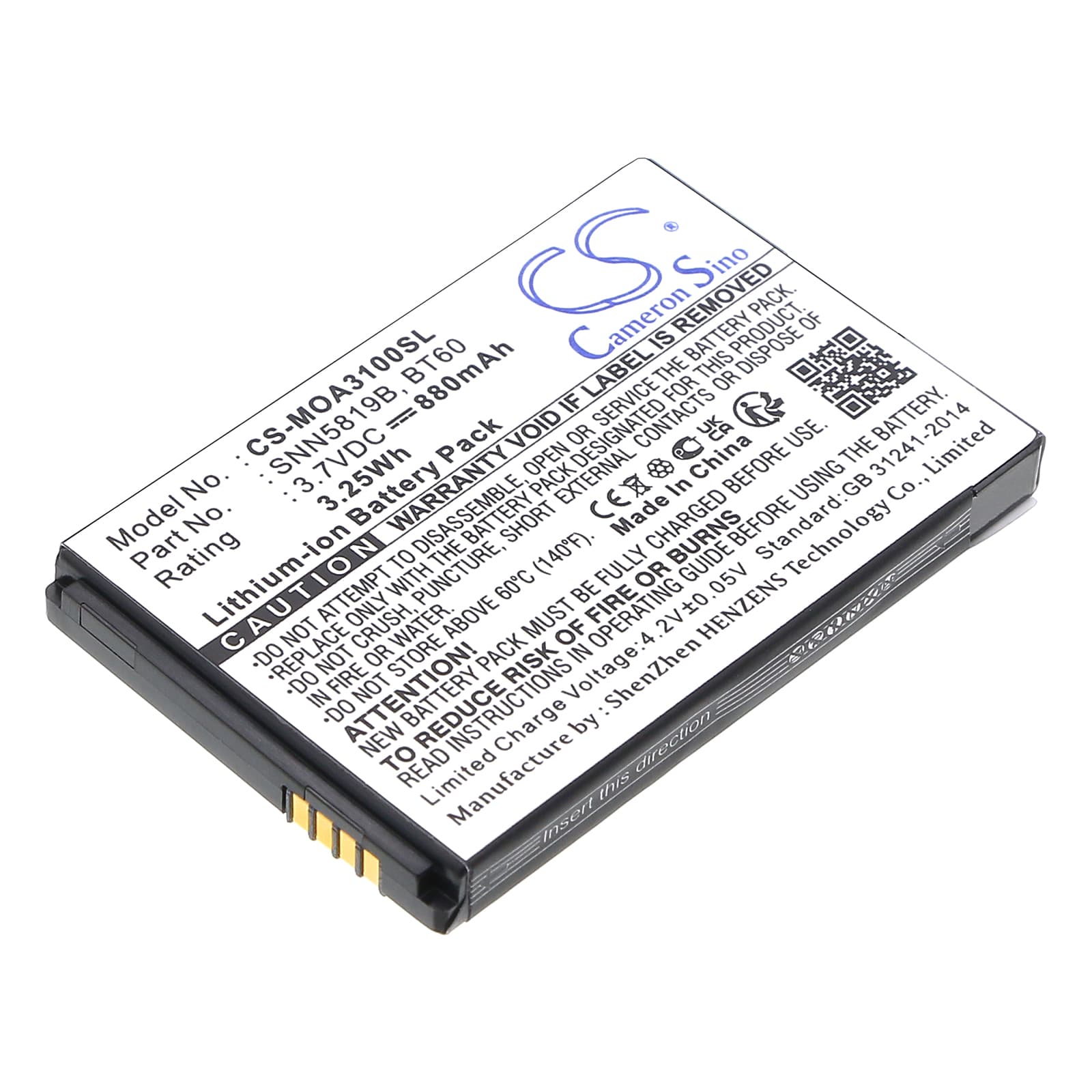 Replacement Battery for Motorola K1m - CS-MOA3100SL-1.jpg