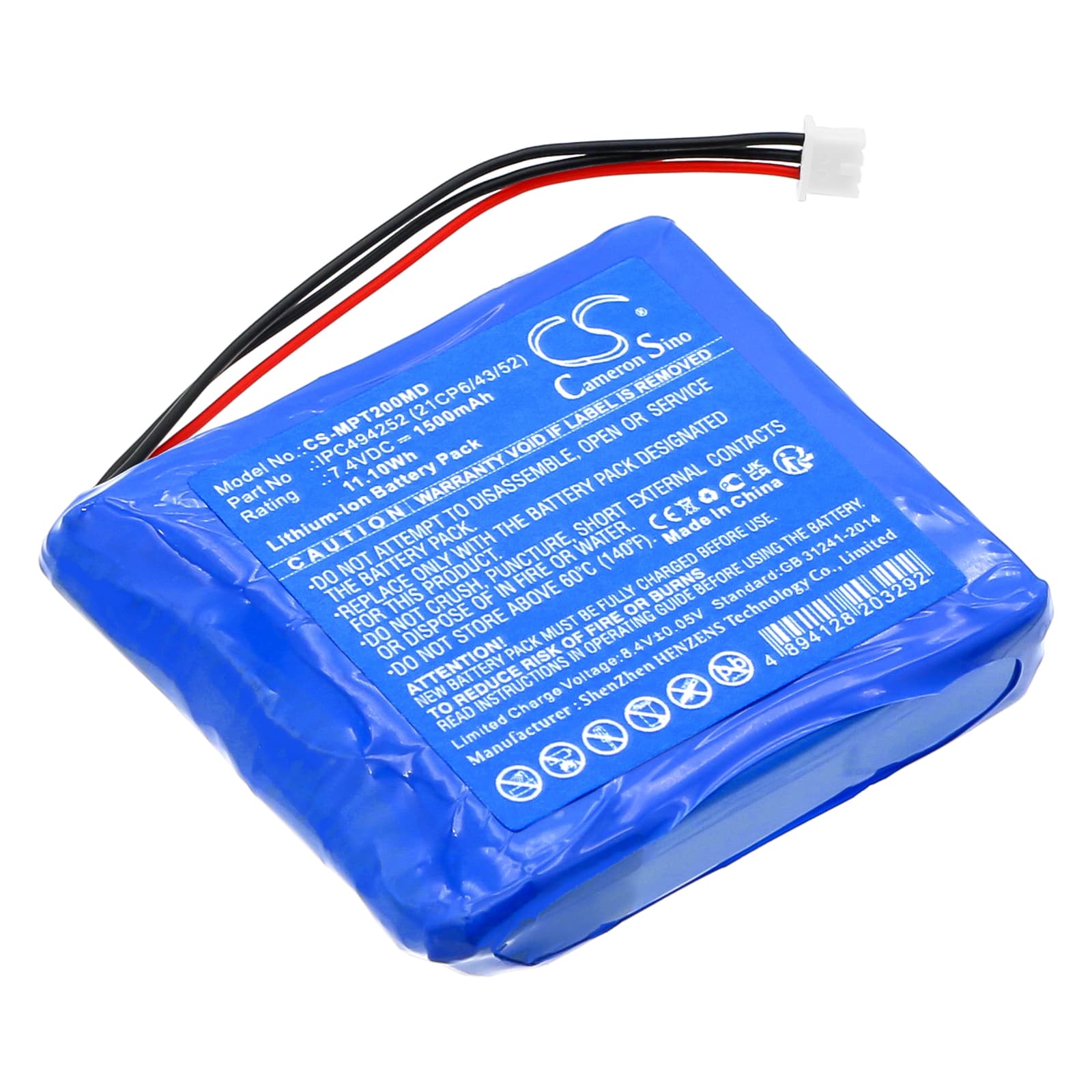 Replacement Battery for Medcaptain TP-20S - CS-MPT200MD-1.jpg