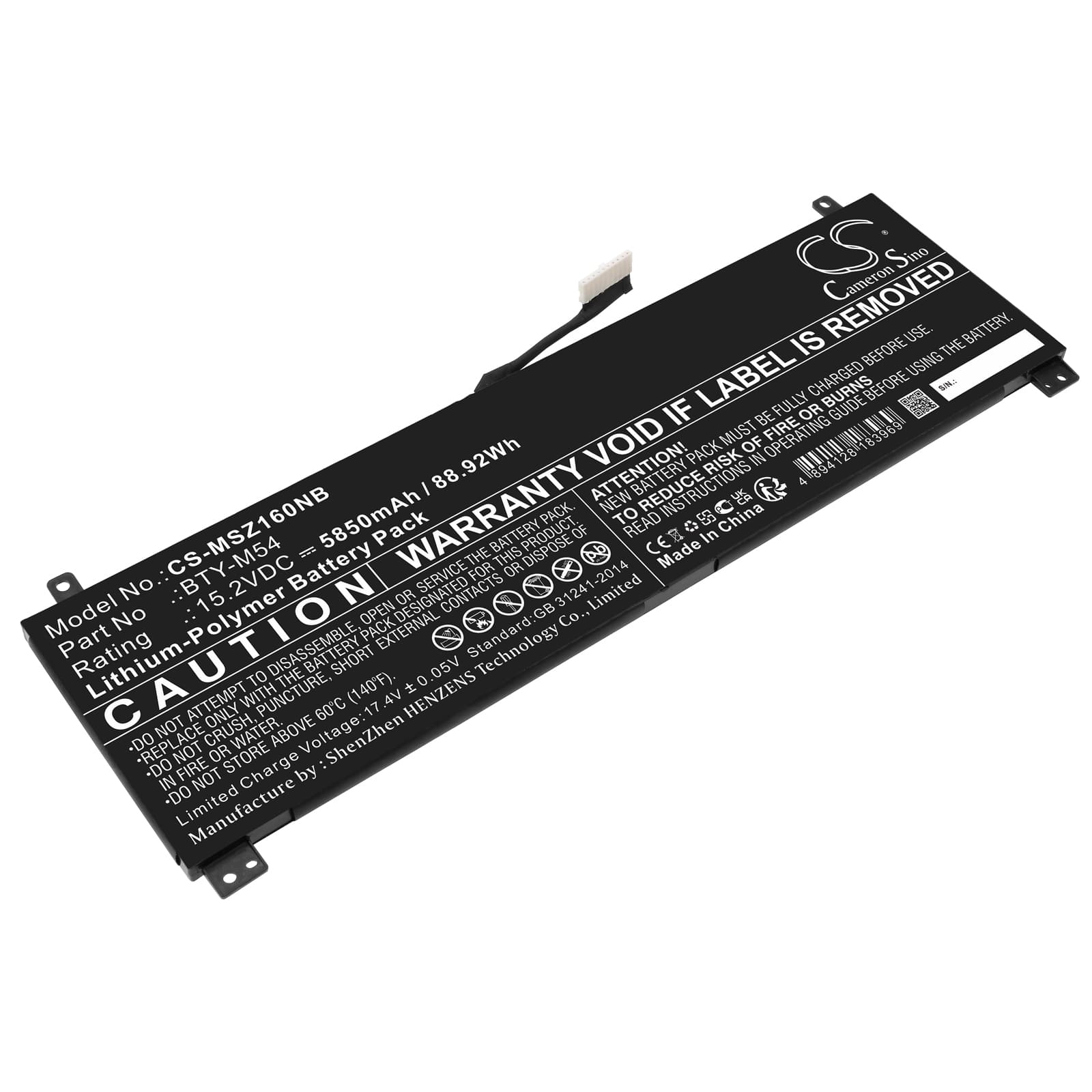 Replacement Battery for MSI Creator Z16 A11UET-031UK - CS-MSZ160NB-1.jpg
