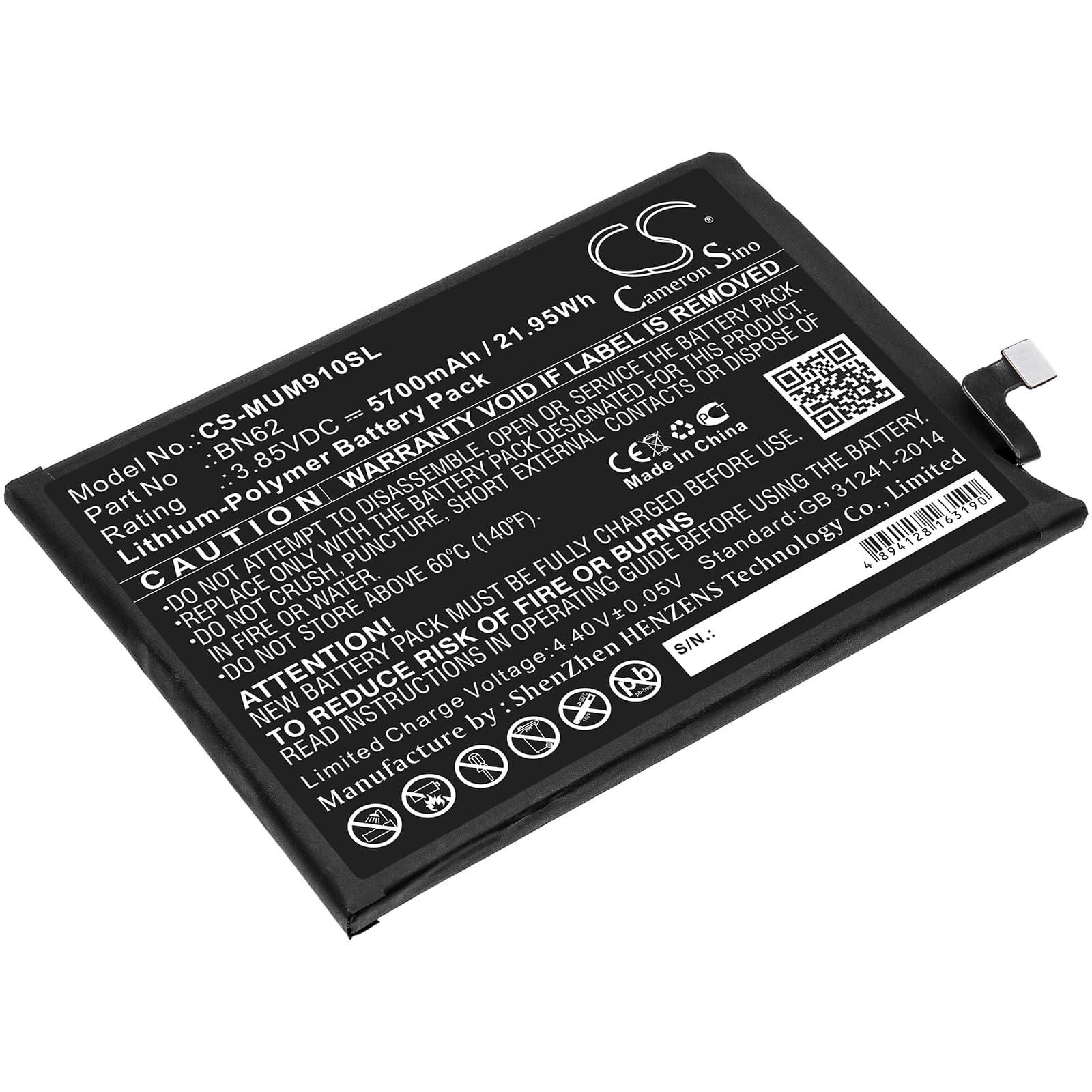 Replacement Battery for Redmi Note 9 4G - CS-MUM910SL-1.jpg