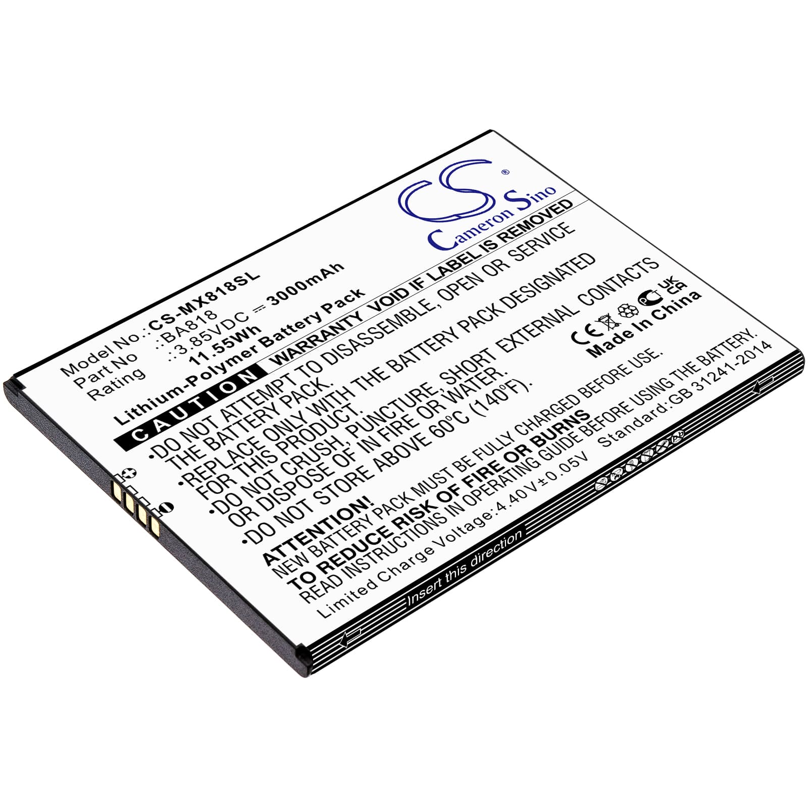 Replacement Battery for MeiZu C9