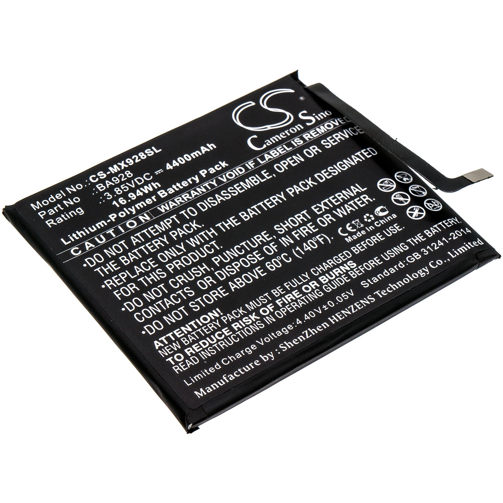 Replacement Battery for MeiZu 16T - CS-MX928SL-1.jpg