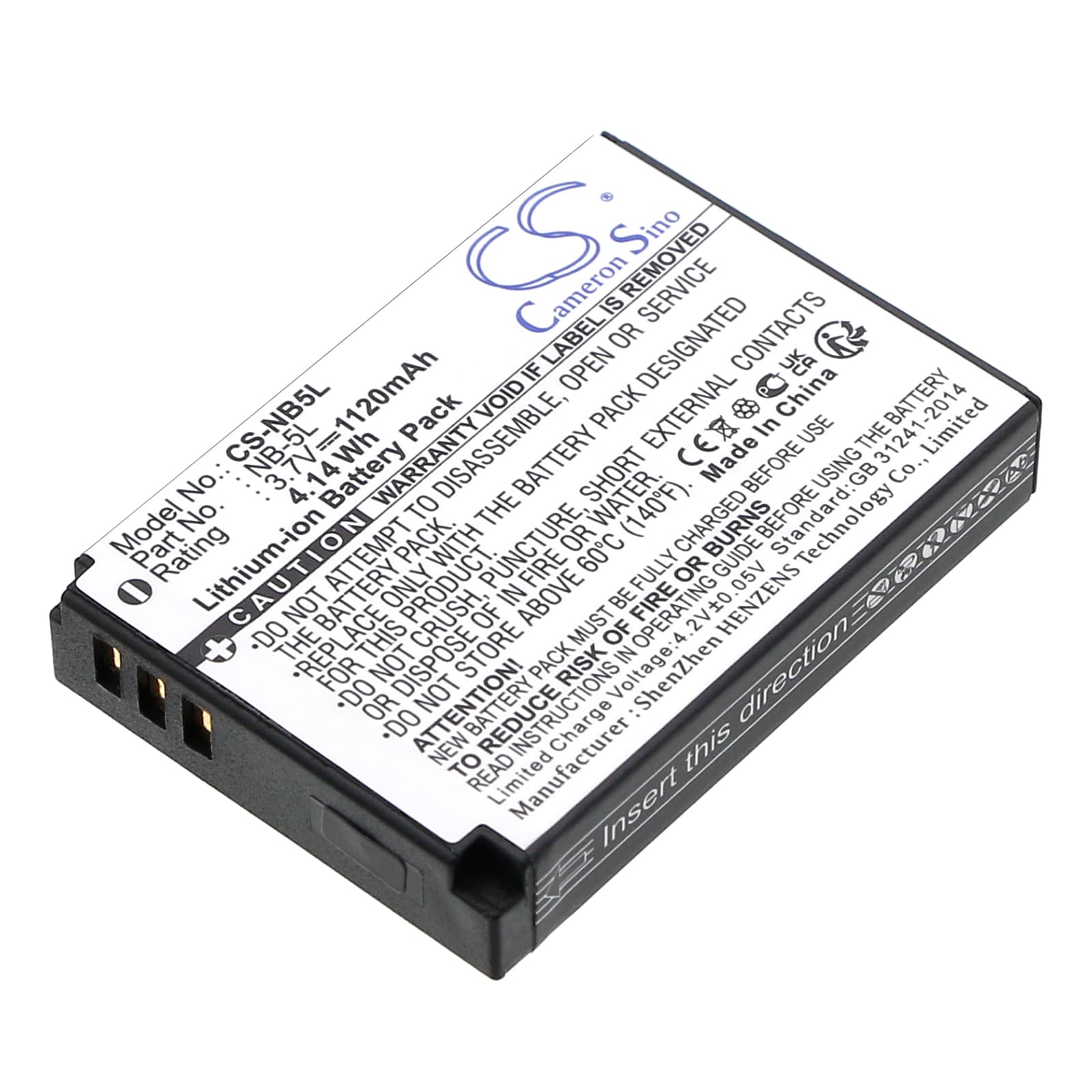 Replacement Battery for Nordmende Nordcam 01 - CS-NB5L-1.jpg