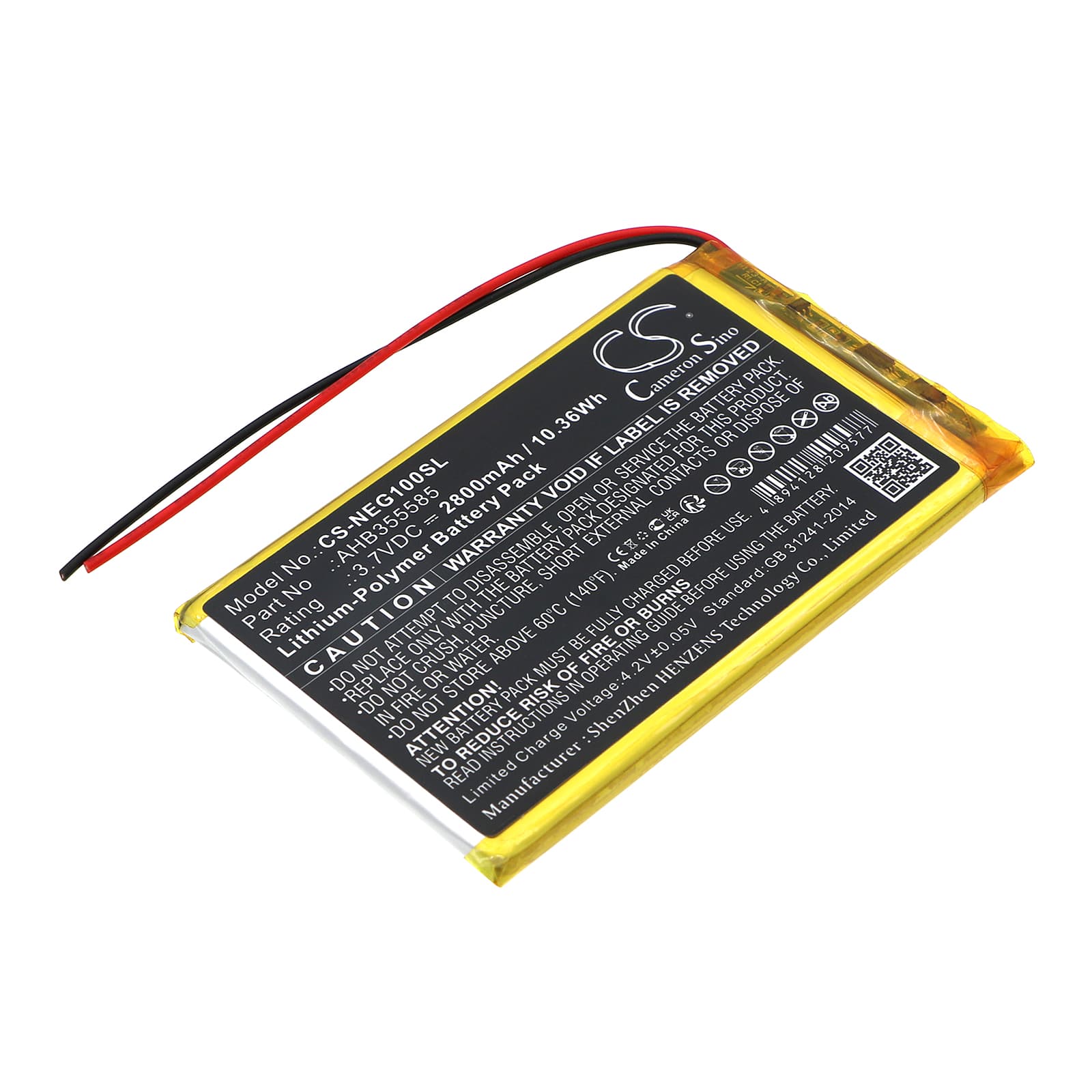 Replacement Battery for SNK Neo Geo X Gold Handheld Console - CS-NEG100SL-1.jpg