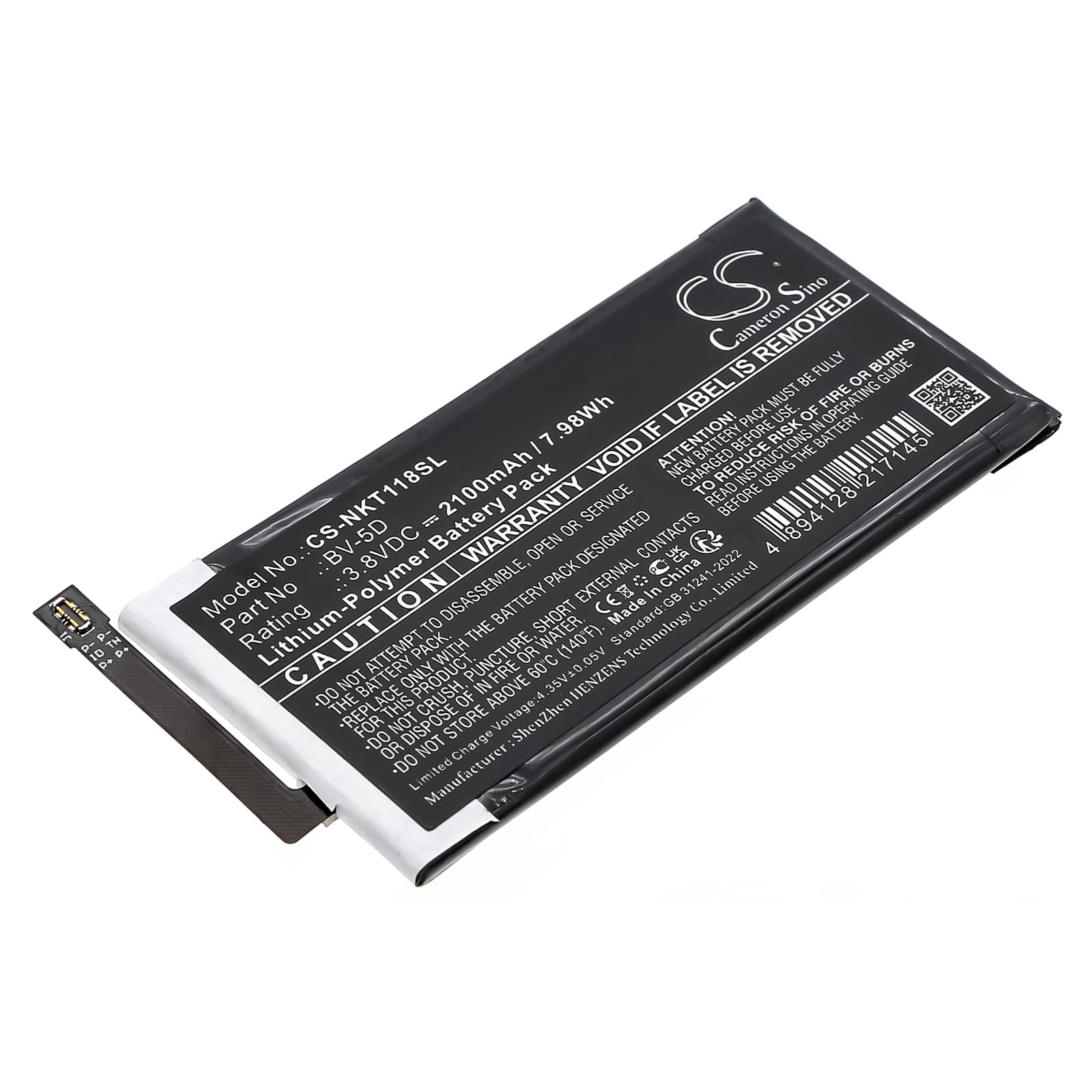 Replacement Battery for Nokia 800 Tough - CS-NKT118SL-1.jpg