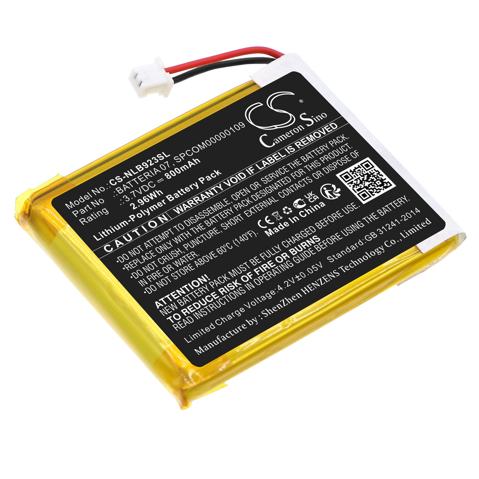 Replacement Battery for Nolan N-COM B902 L (2023) - CS-NLB923SL-1.jpg