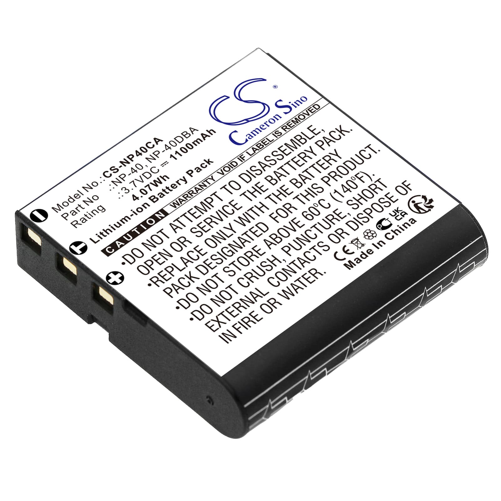 Replacement Battery for Rollei Movieline SD50 - CS-NP40CA-1.jpg