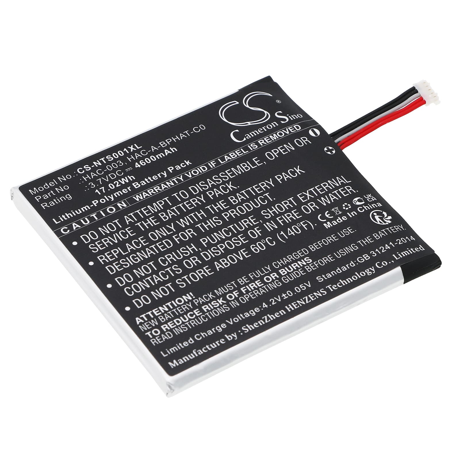 Replacement Battery for Nintendo HAC-S-JP/EU-C0 - CS-NTS001XL-1.jpg
