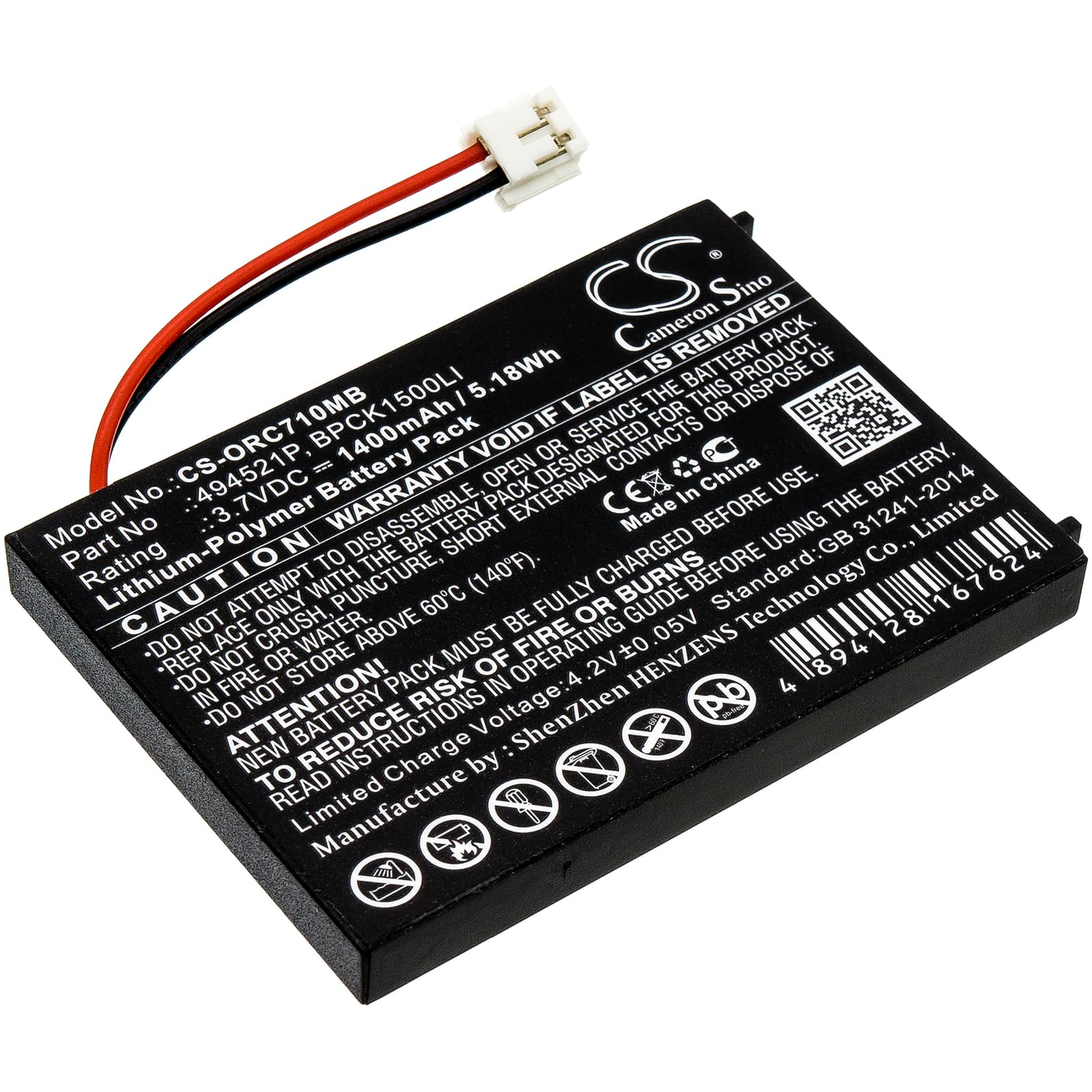 Replacement Battery for Oricom Secure SC710