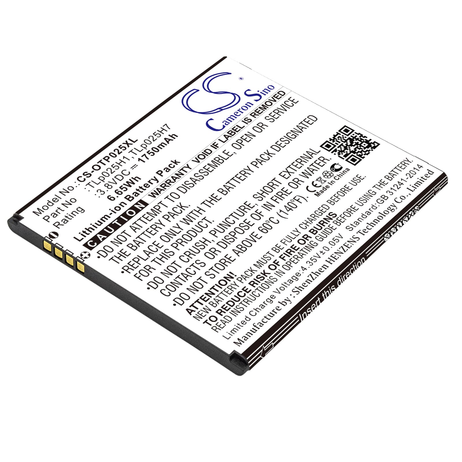 Replacement Battery for Alcatel One Touch POP 4 - CS-OTP025XL-1.jpg