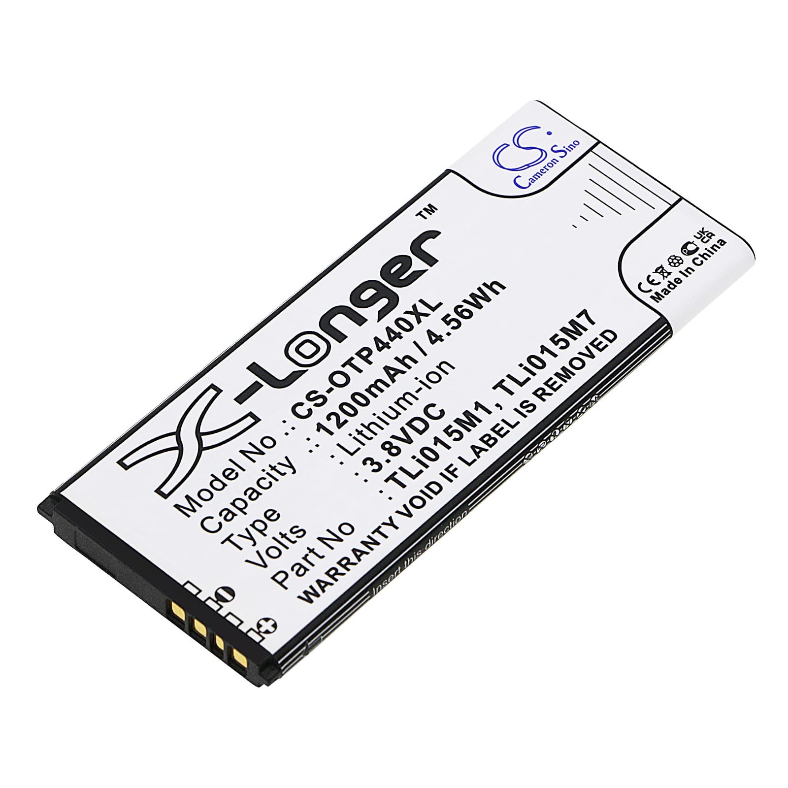 Replacement Battery for Alcatel One Touch Pixi 4 4.0 - CS-OTP440XL-1.jpg
