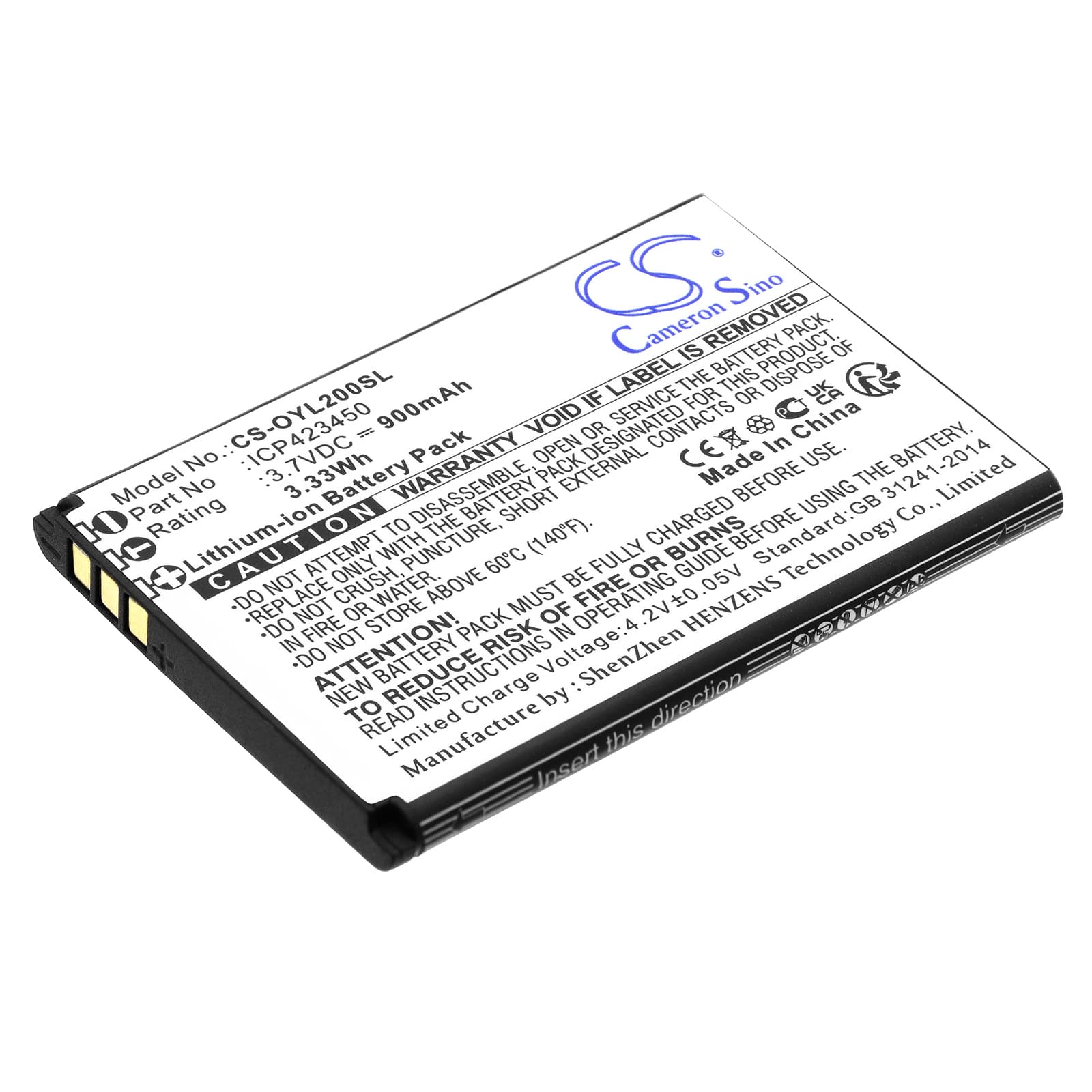 Replacement Battery for Olympia Happy II - CS-OYL200SL-1.jpg