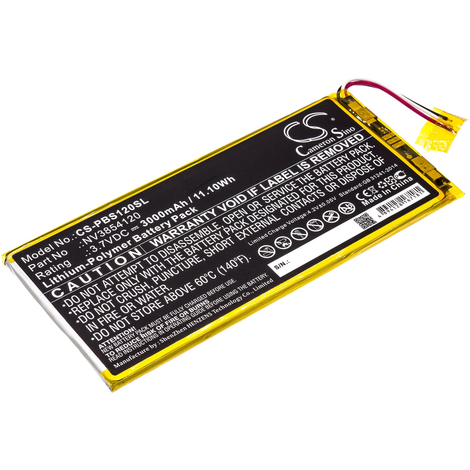 Replacement Battery for PBS KIDS PBSKD12 - CS-PBS120SL-1.jpg