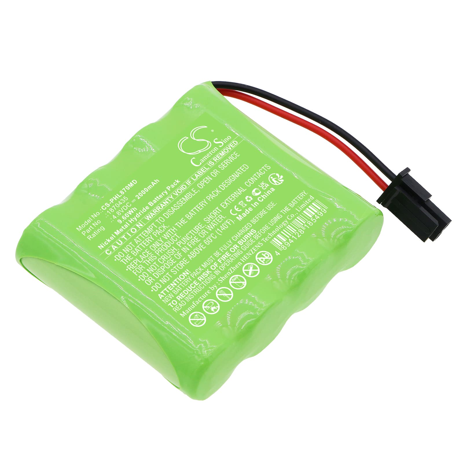 Replacement Battery for Philips Lifeline GoSafe Mobile Alert System 870435 - CS-PHL870MD-1.jpg