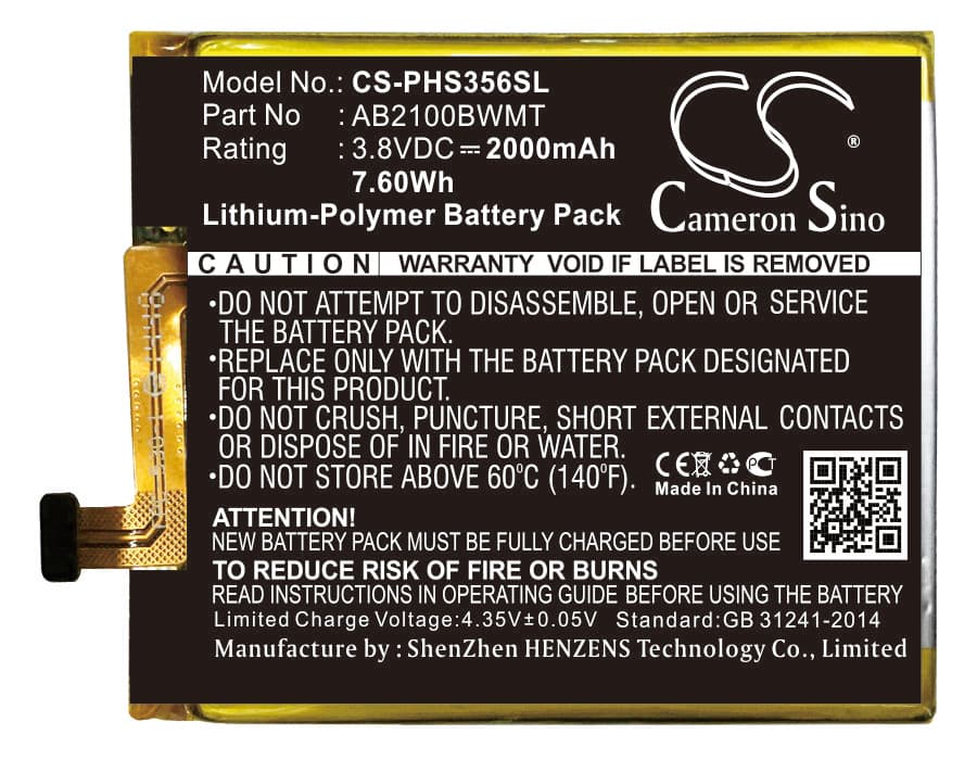 Replacement Battery for Philips Xenium S356t - CS-PHS356SL-1.jpg