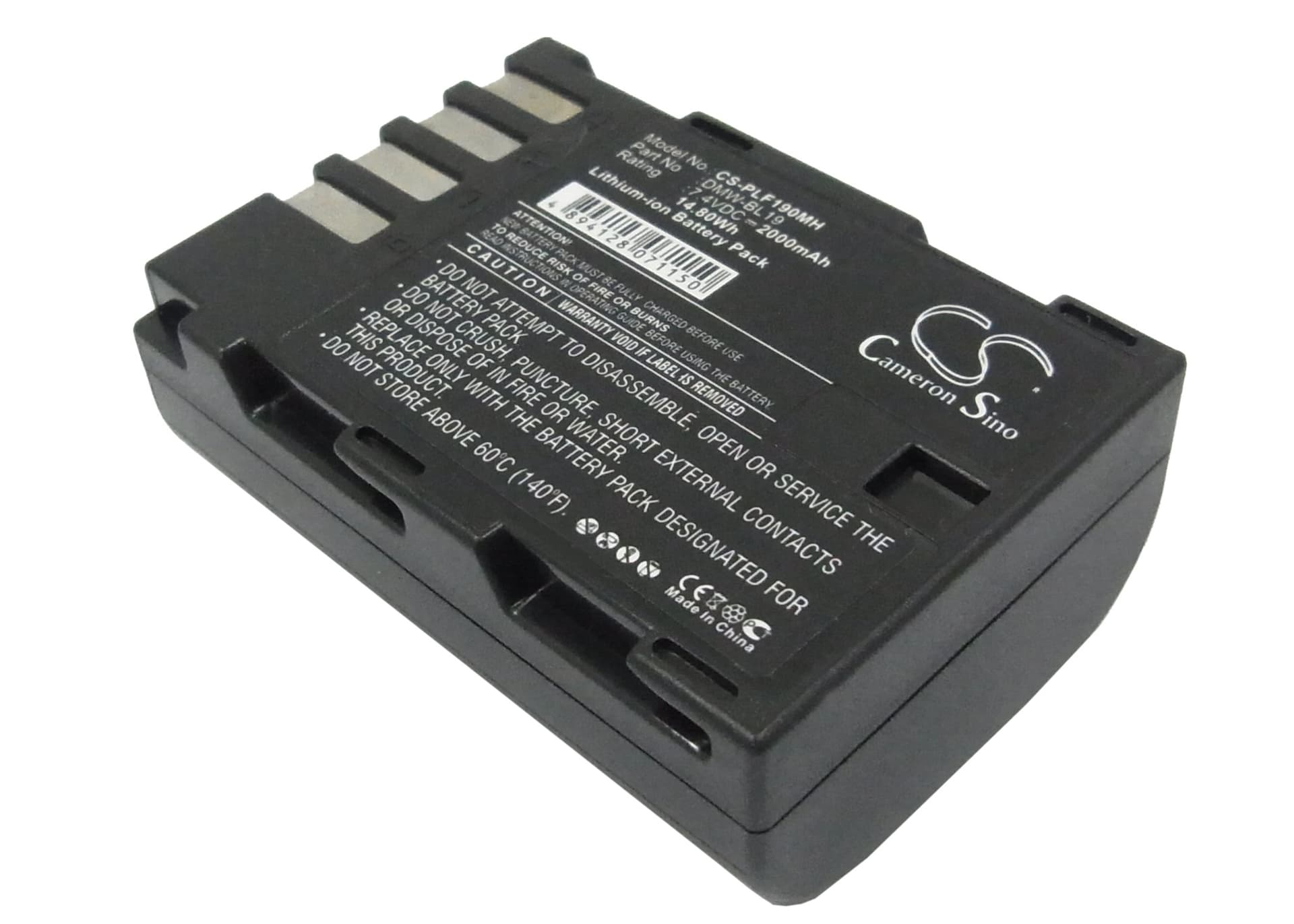 Replacement Battery for Panasonic Lumix DMC-GH3 - CS-PLF190MH-1.jpg